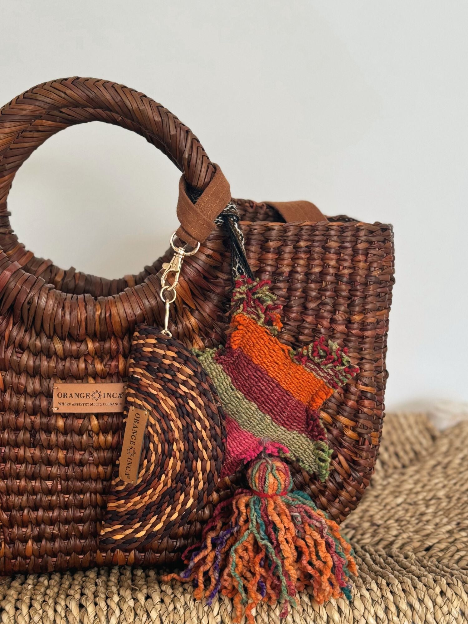 Gran Fiesta Crossbody Tote - Brown (Quilt Square Lining)