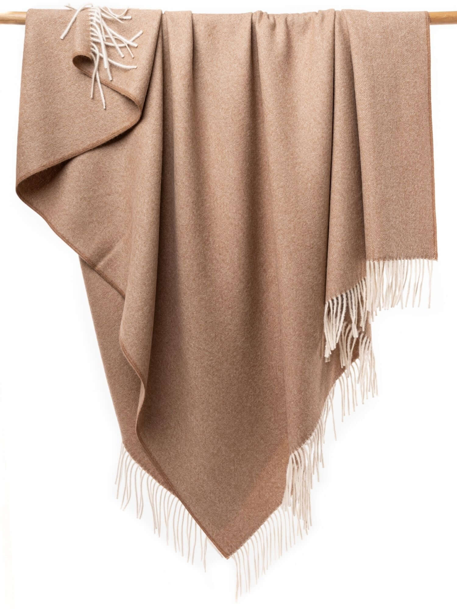 Herringbone Throw, Baby Alpaca - Cinnamon