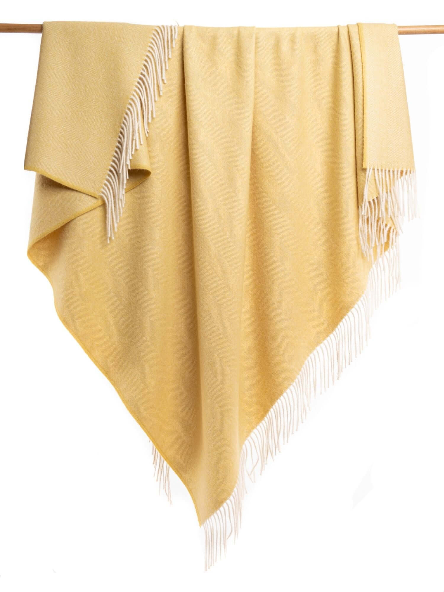 Herringbone Throw, Baby Alpaca - Yellow
