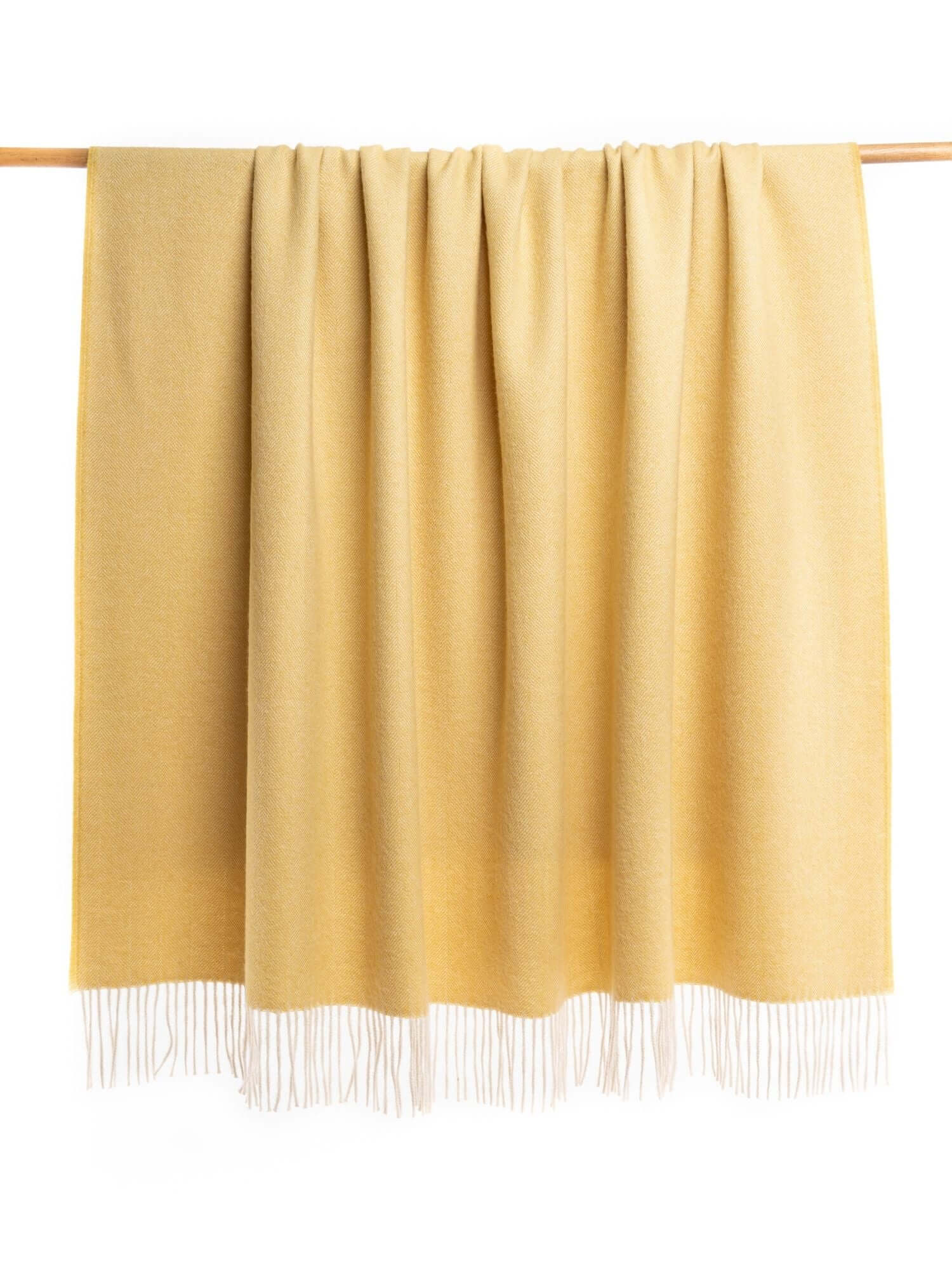 Herringbone Throw, Baby Alpaca - Yellow