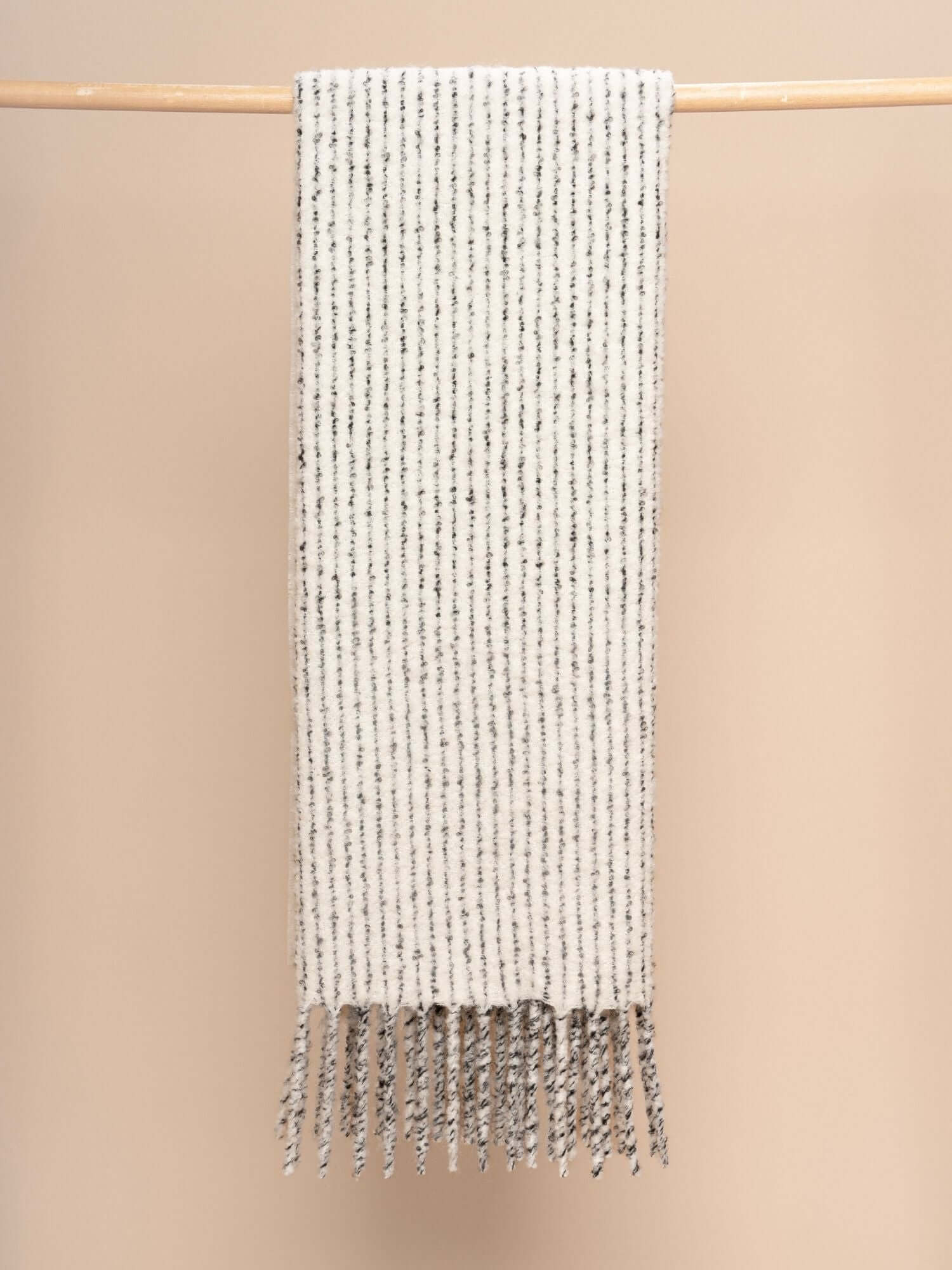 Pinstripe Throw, Baby Alpaca - White & Black