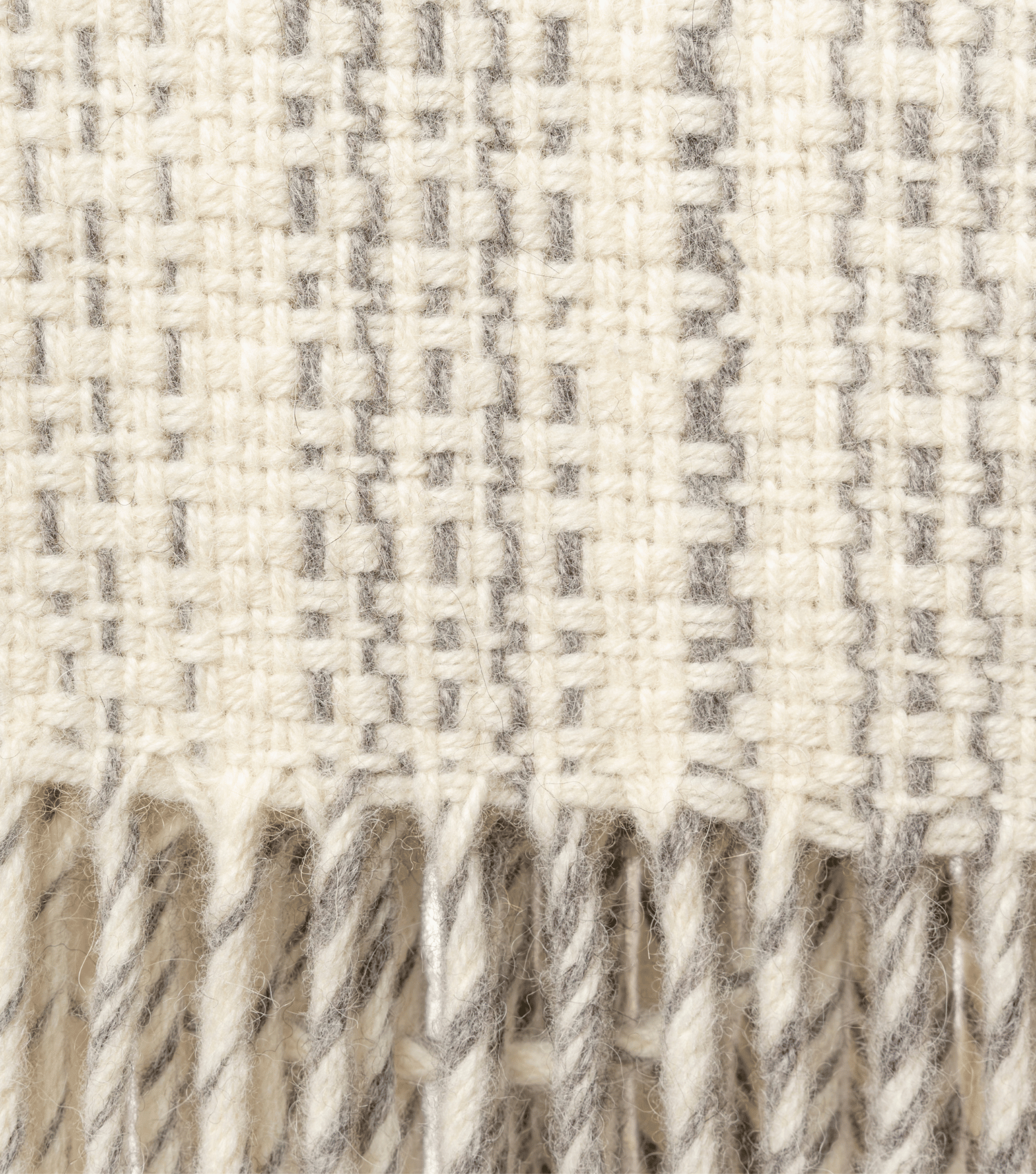 Rustic Plaid Throw, Baby Alpaca - Ivory