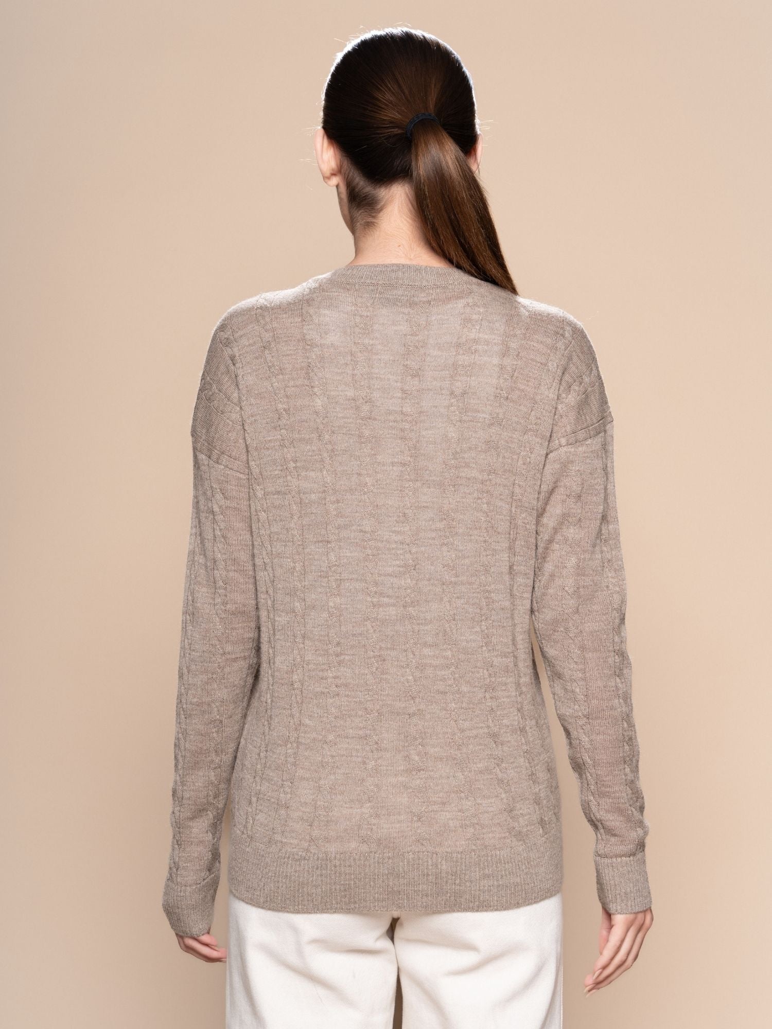 Braid Alpaca Knit Sweater - Cinnamon