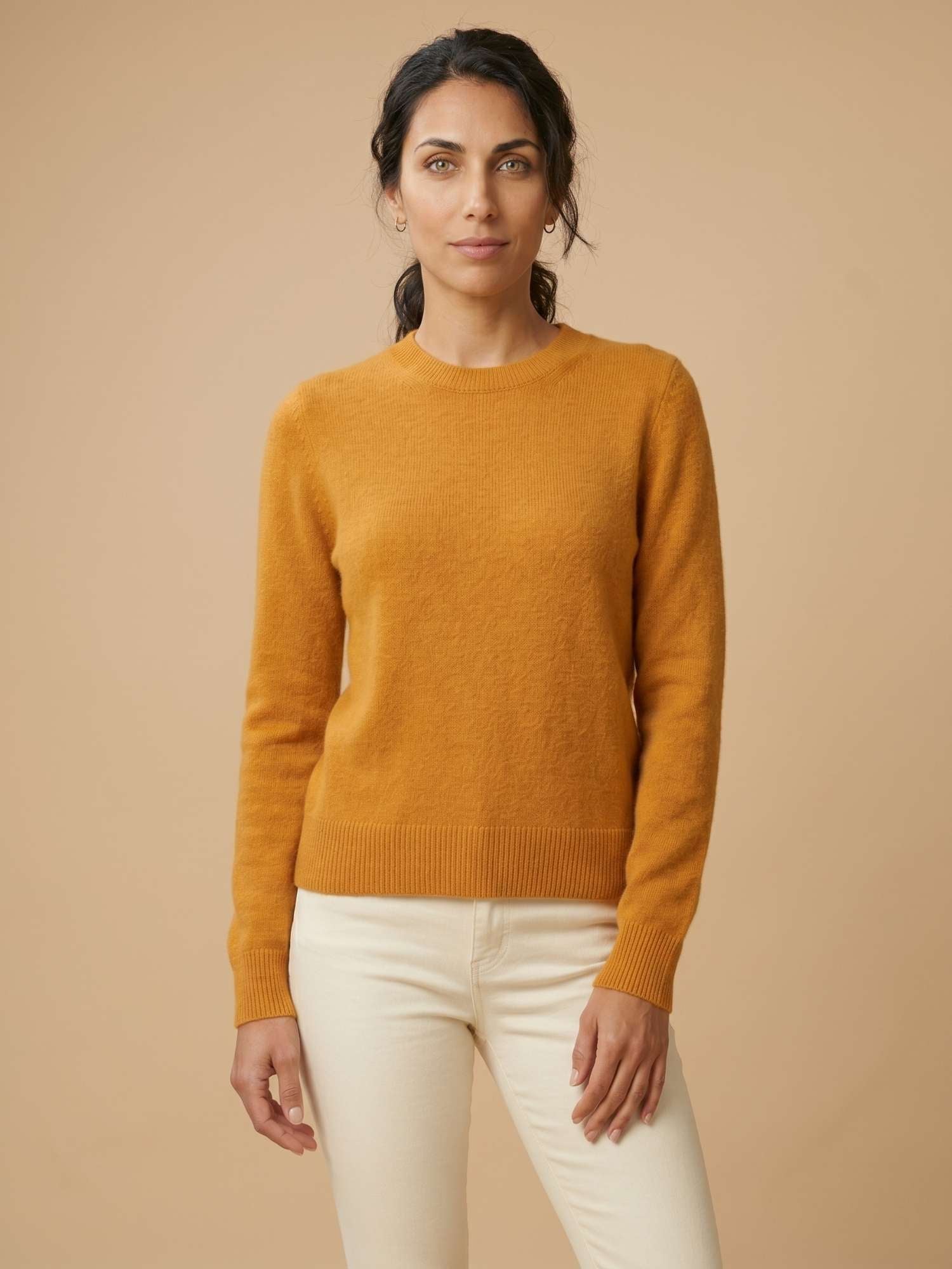 Classic Baby Alpaca Wool Sweater - Turmeric