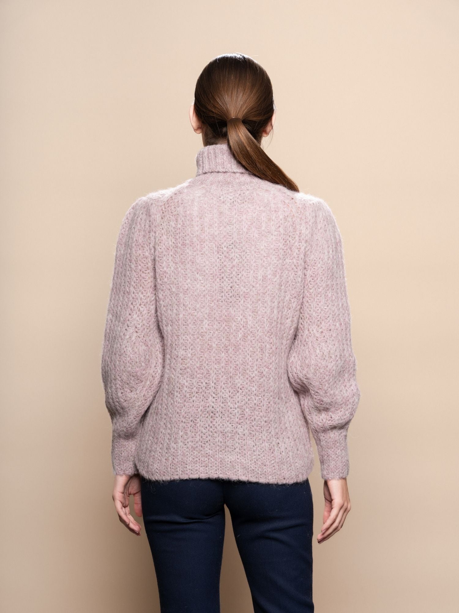 Cozy Turtle Neck Sweater - Pale Pink