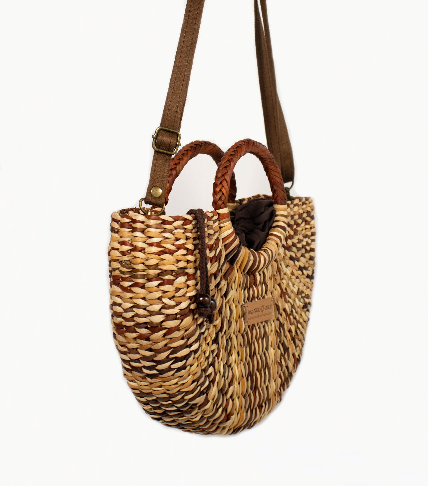 Sustainable Fiesta Crossbody Bag - Brown and Natural Marbled