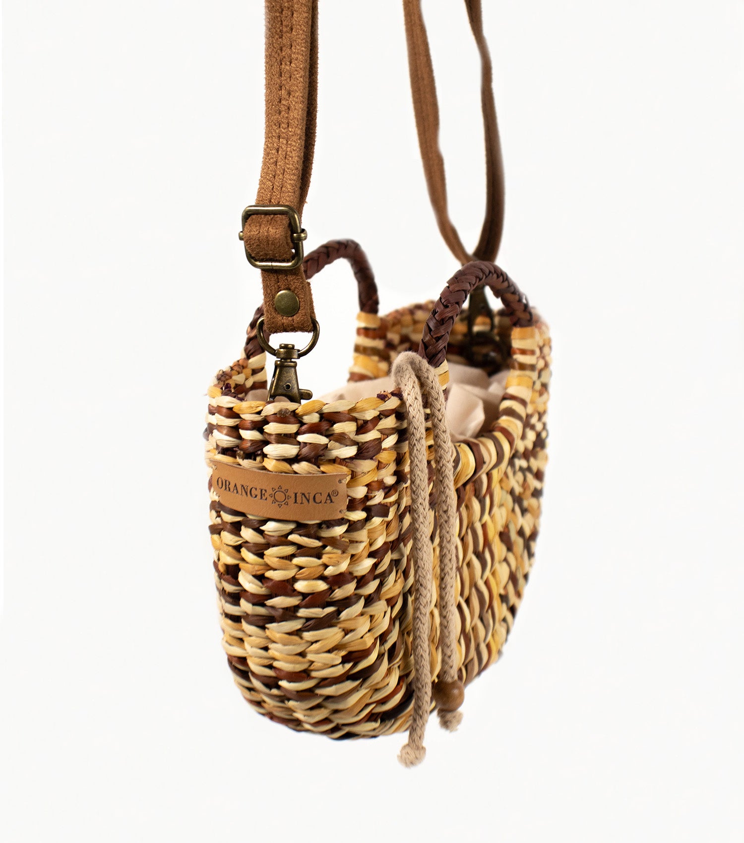 Fiesta Mini Crossbody Bag - Brown and Natural Marbled