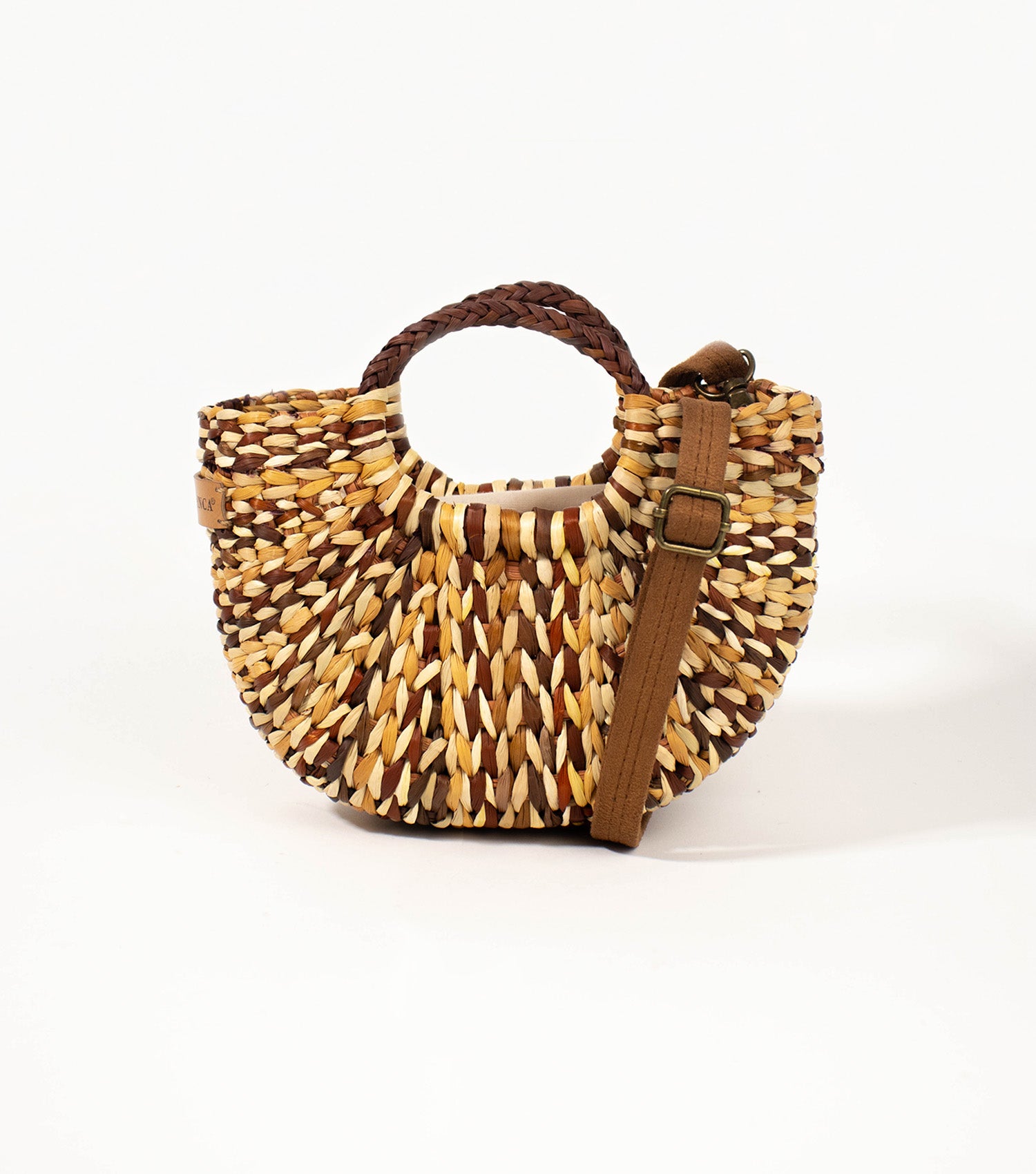 Fiesta Mini Crossbody Bag - Brown and Natural Marbled