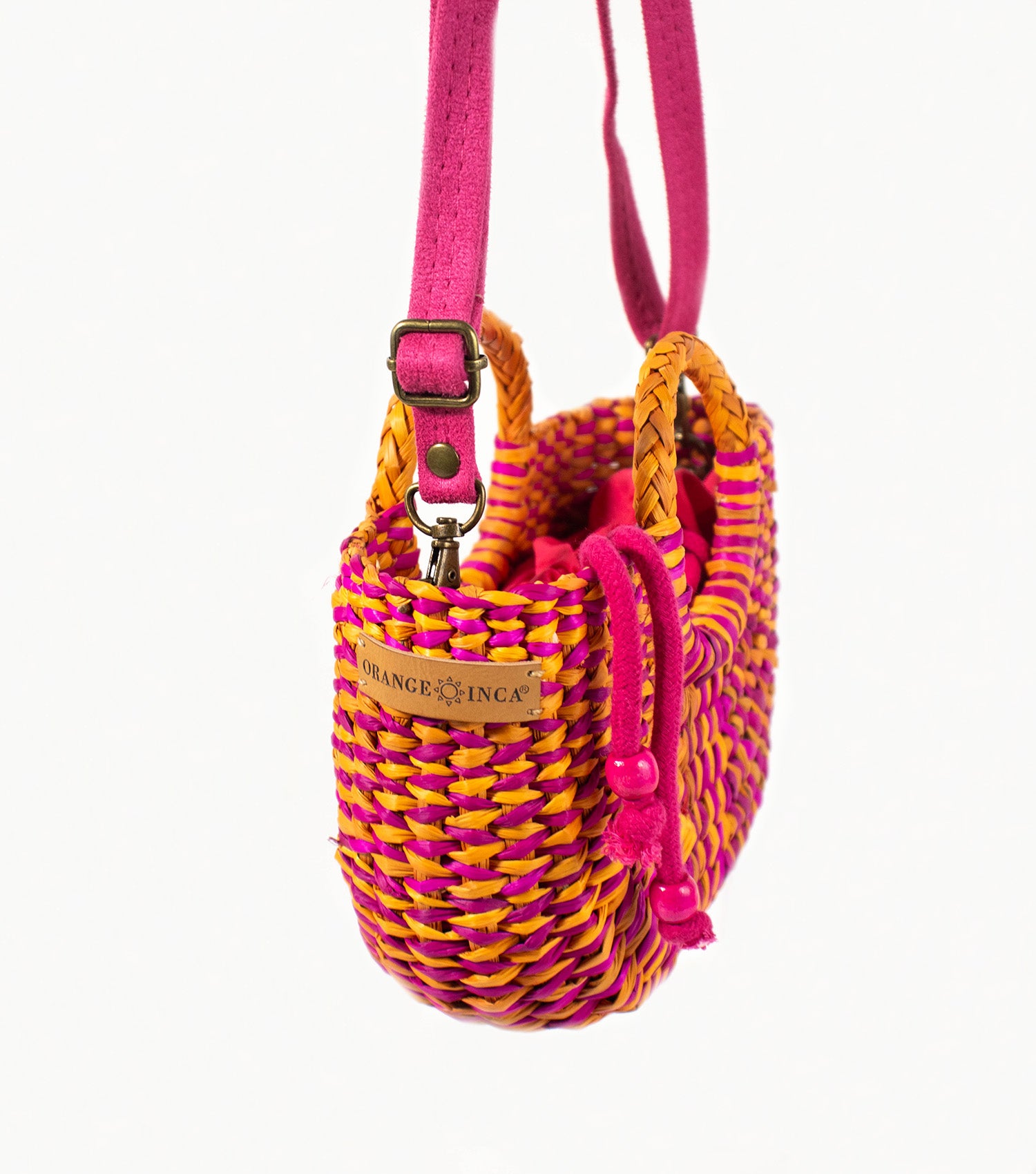 Fiesta Mini Crossbody Bag - Fuchsia and Orange Marbled