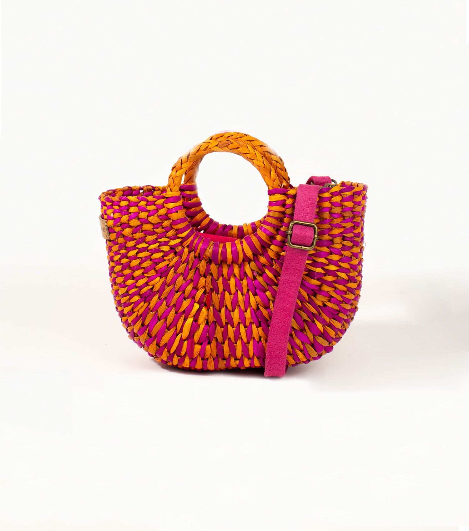 Fiesta Mini Crossbody Bag - Fuchsia and Orange Marbled