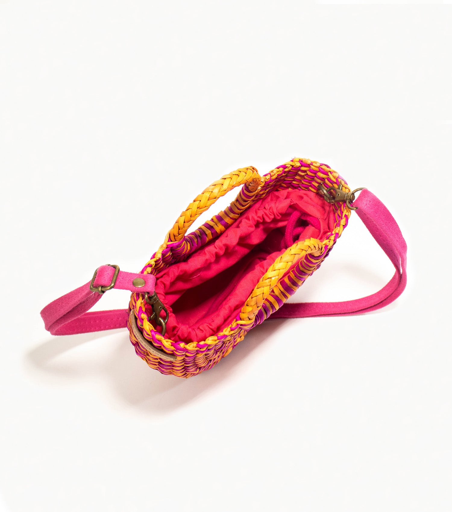 Fiesta Mini Crossbody Bag - Fuchsia and Orange Marbled