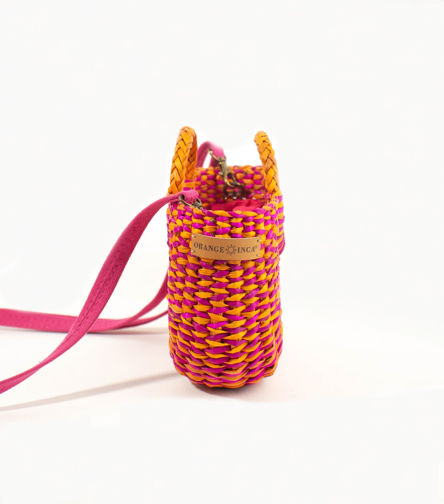 Fiesta Mini Crossbody Bag - Fuchsia and Orange Marbled