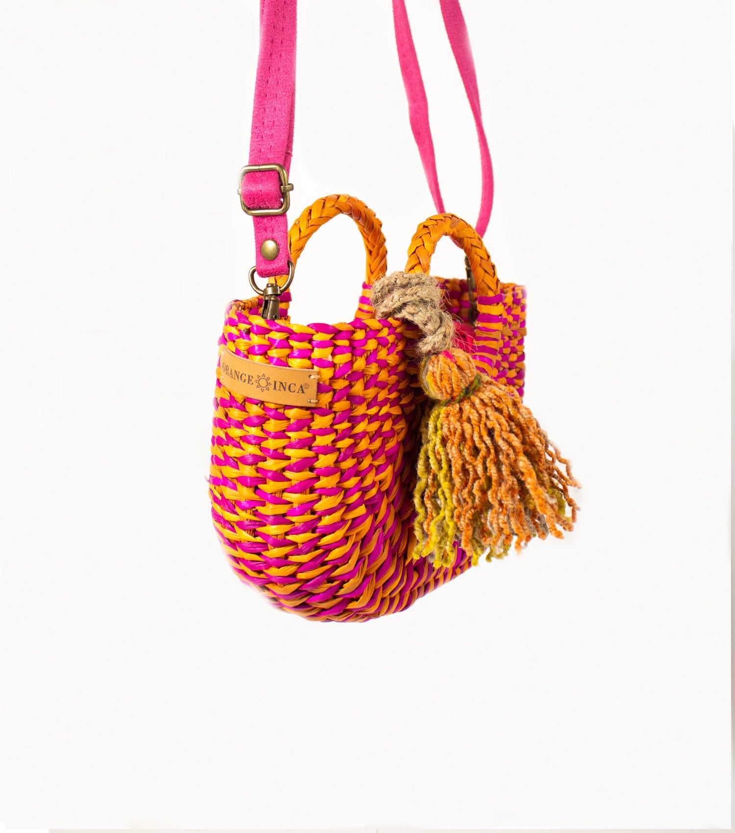 Fiesta Mini Crossbody Bag - Fuchsia and Orange Marbled