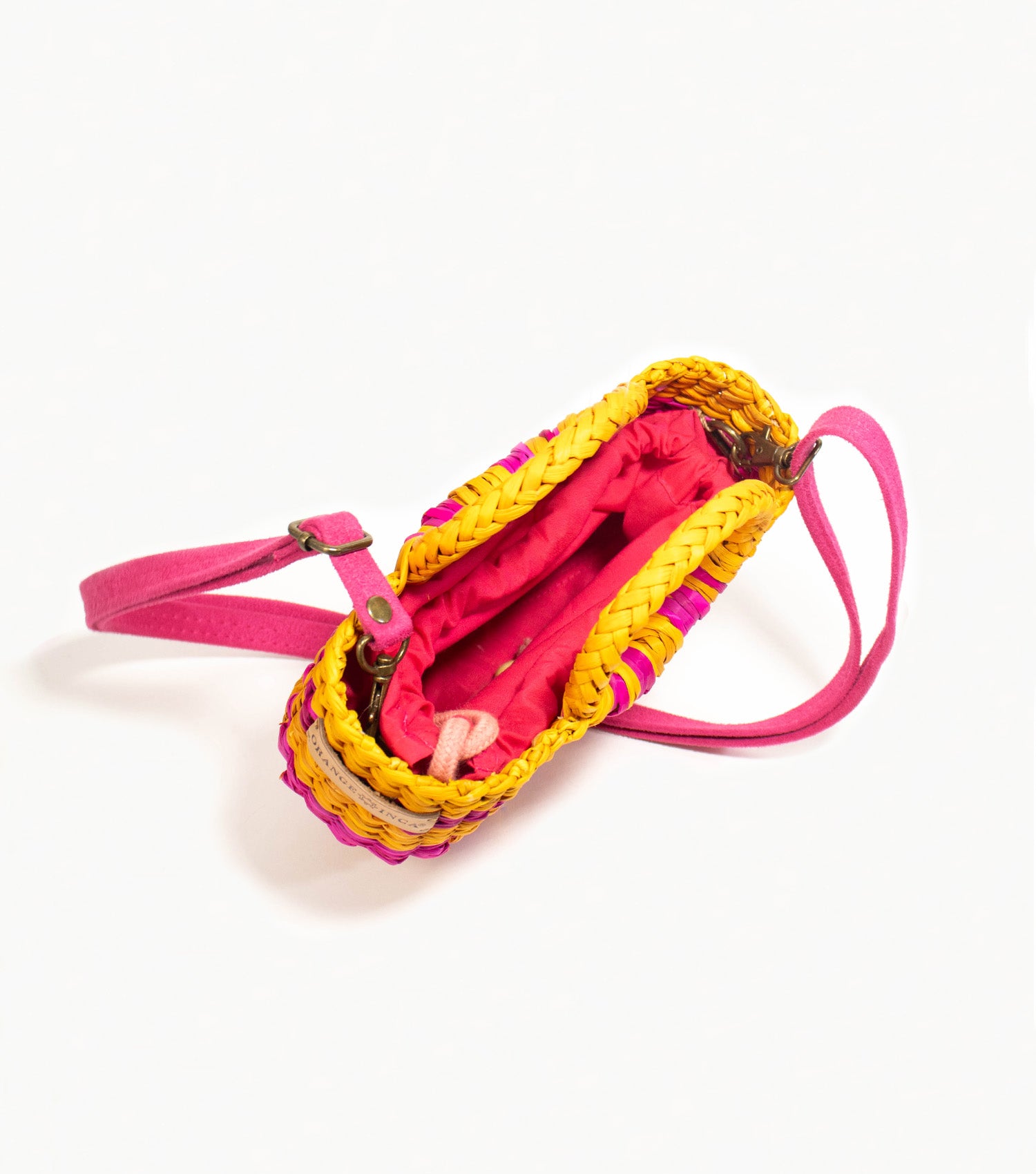 Fiesta Mini Crossbody Bag - Fuchsia and Orange Striped