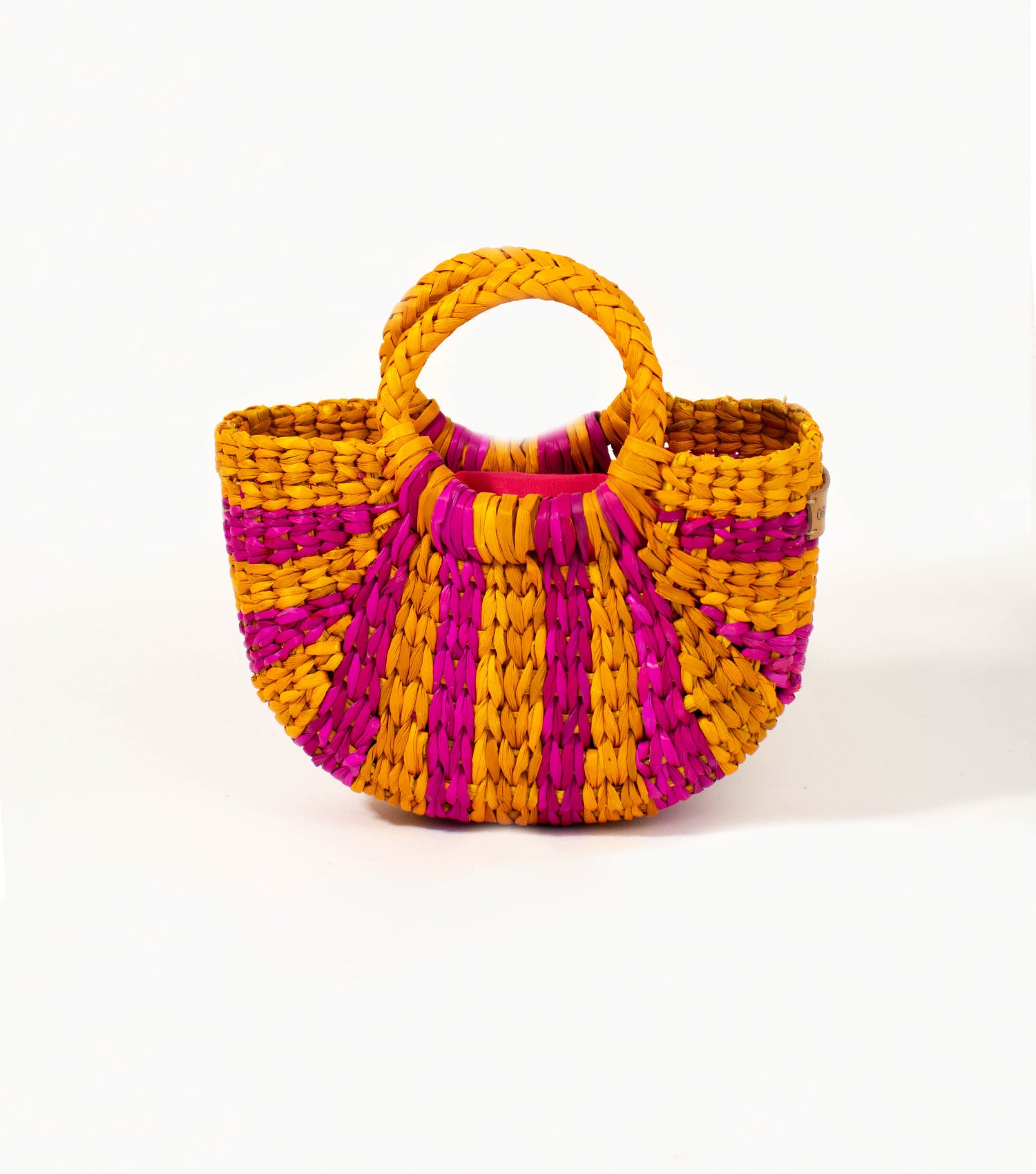 Fiesta Mini Crossbody Bag - Fuchsia and Orange Striped