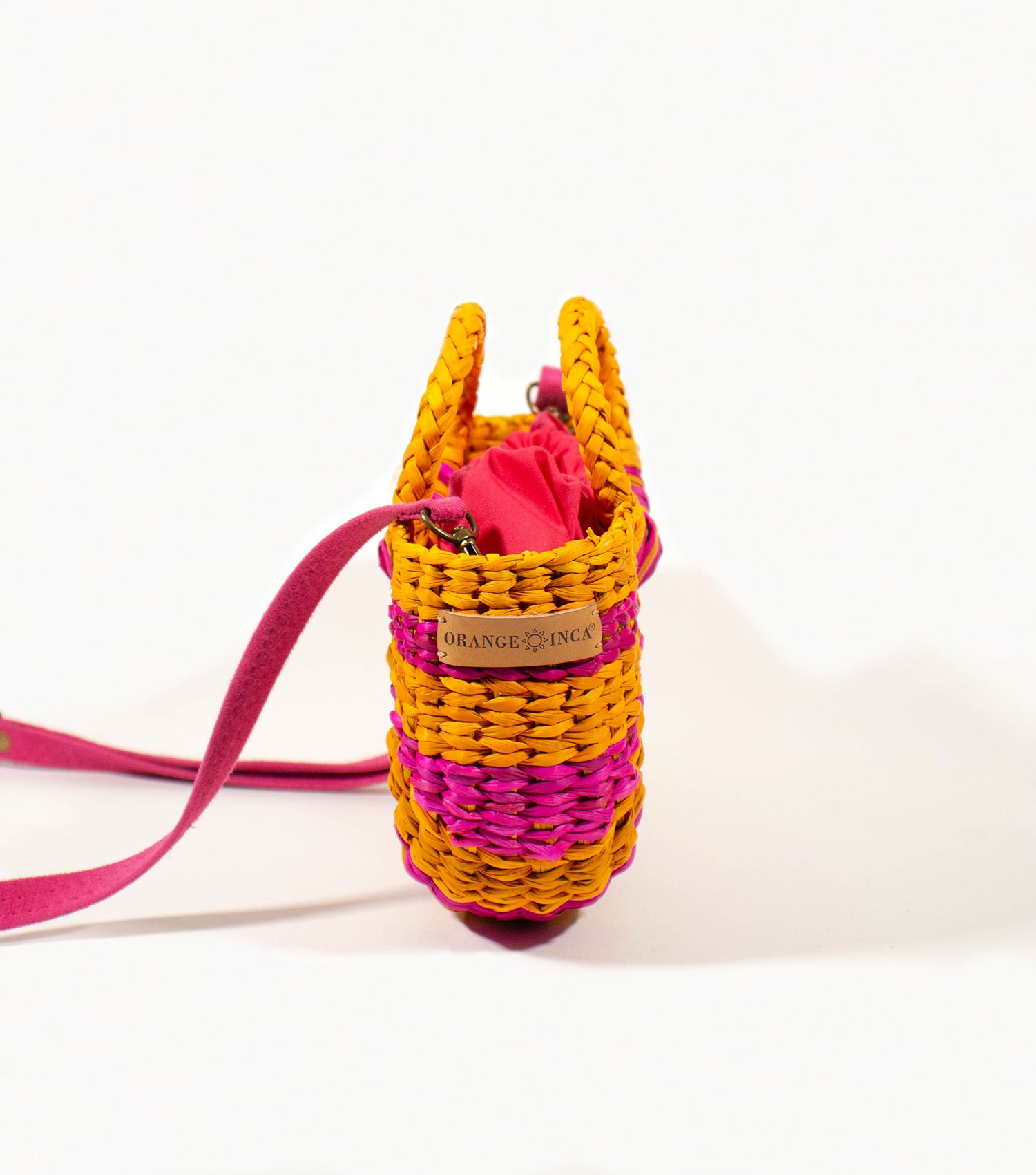 Fiesta Mini Crossbody Bag - Fuchsia and Orange Striped