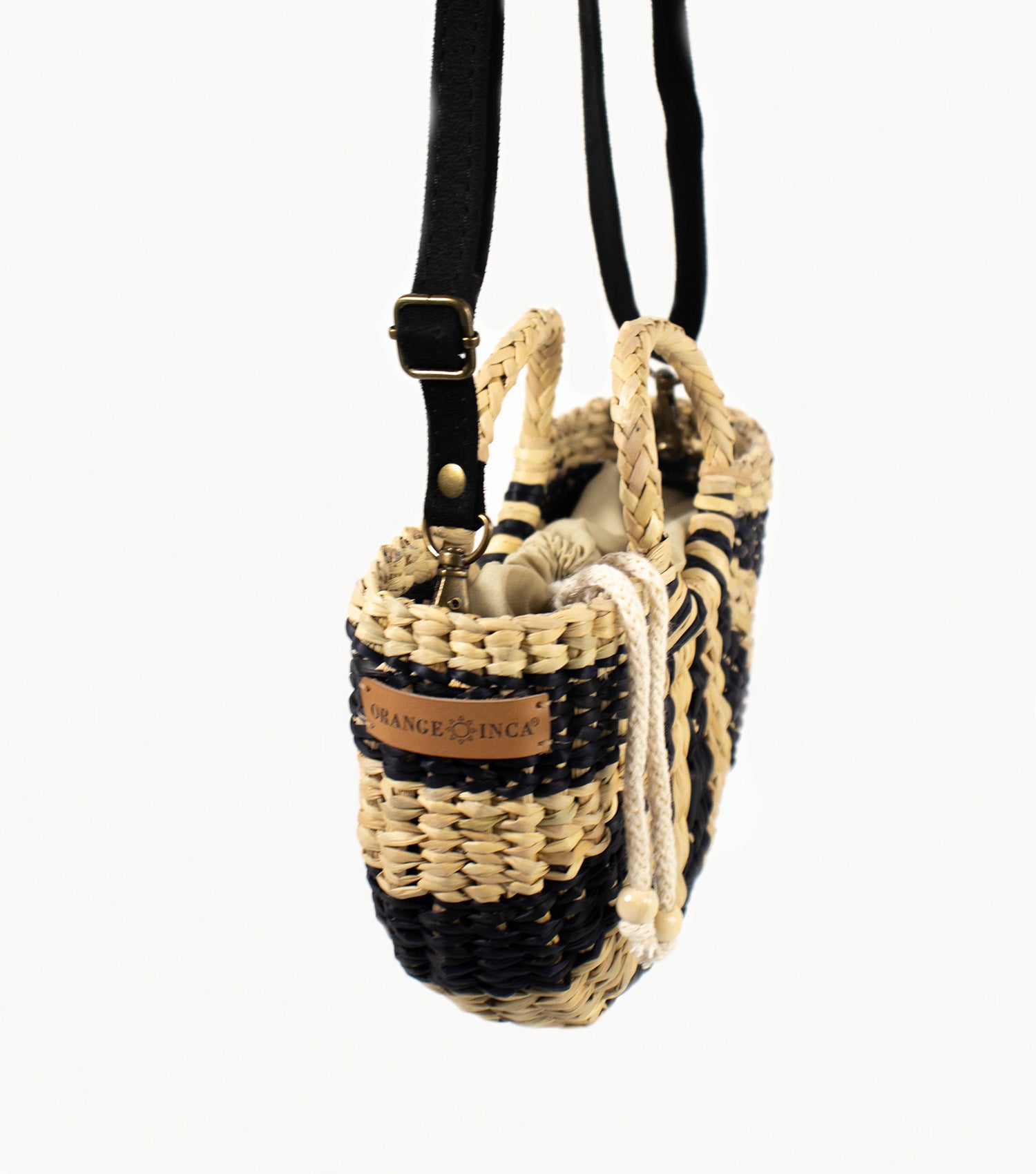 Fiesta Mini Crossbody Bag - Natural and Black Striped