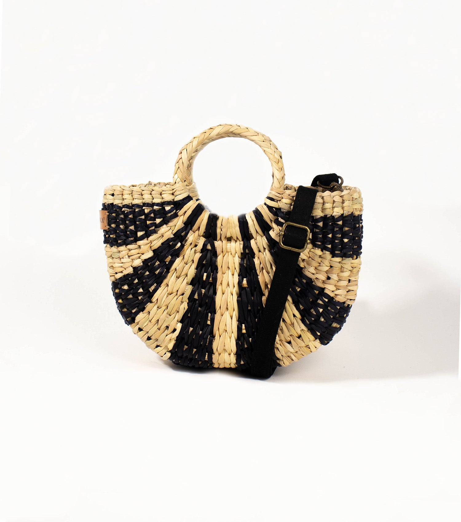 Fiesta Mini Crossbody Bag - Natural and Black Striped