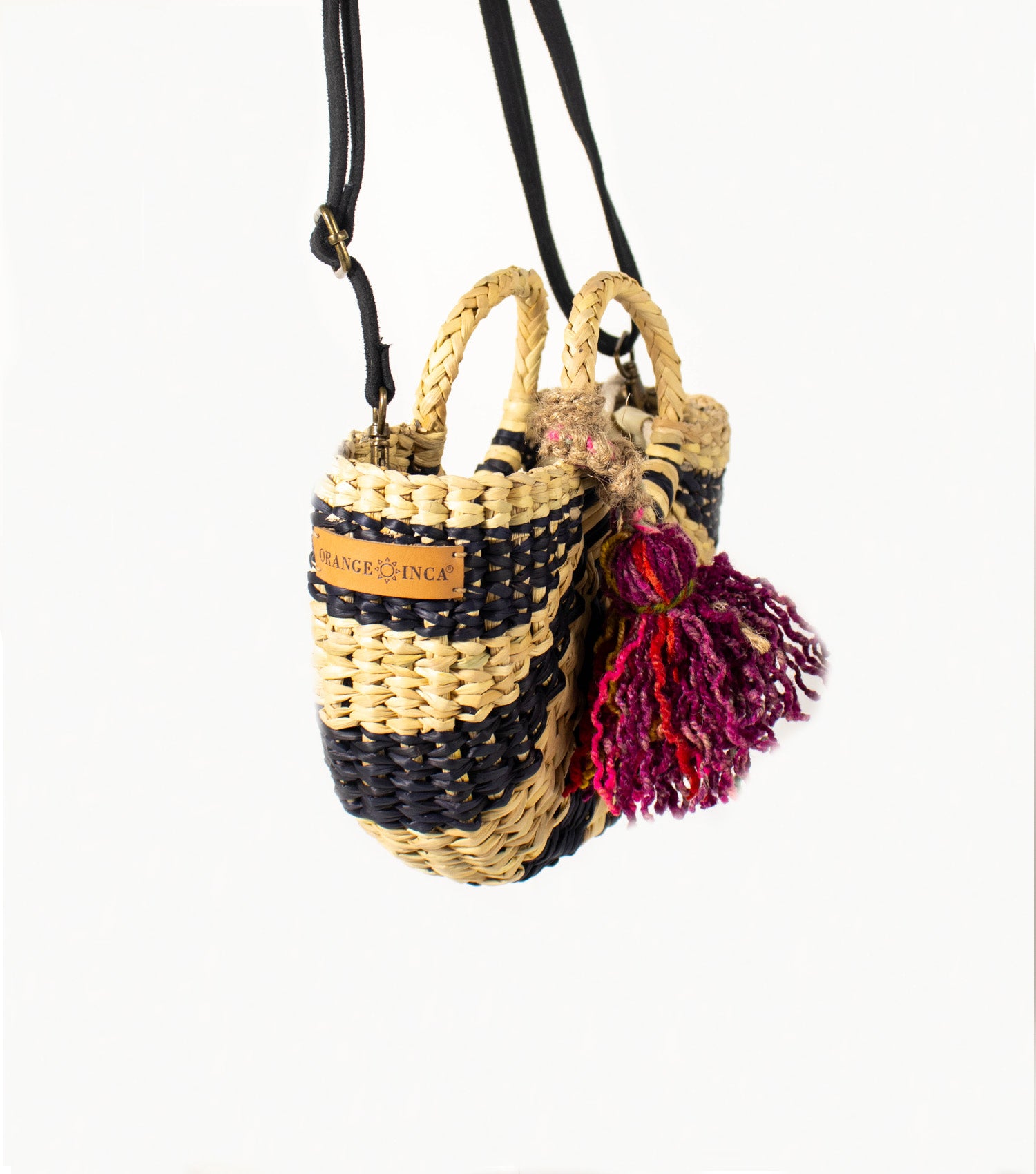 Fiesta Mini Crossbody Bag - Natural and Black Striped