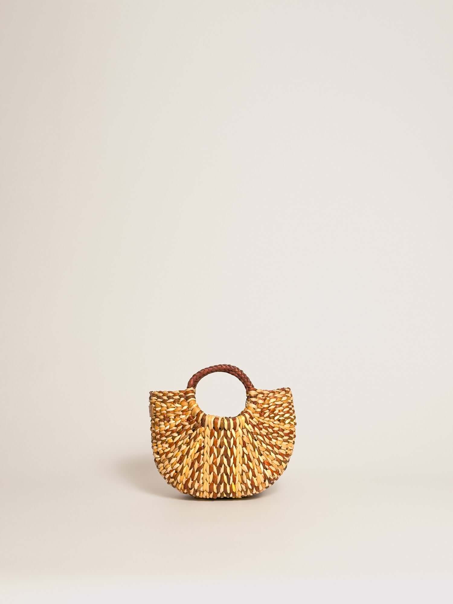 Woven mini bag - designer everyday crossbody | Marbled Brown