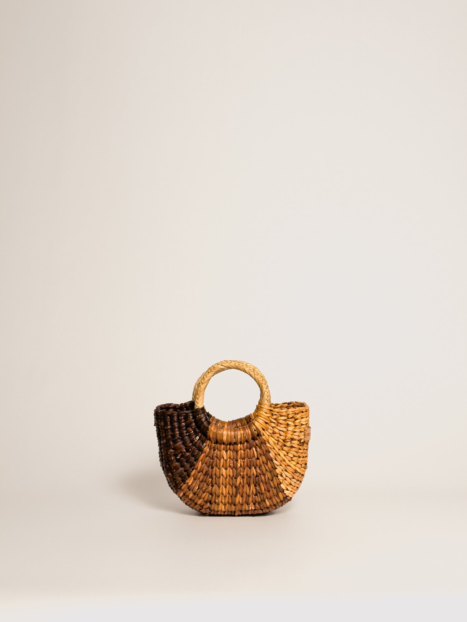 Woven mini bag - designer everyday crossbody | Striped Brown