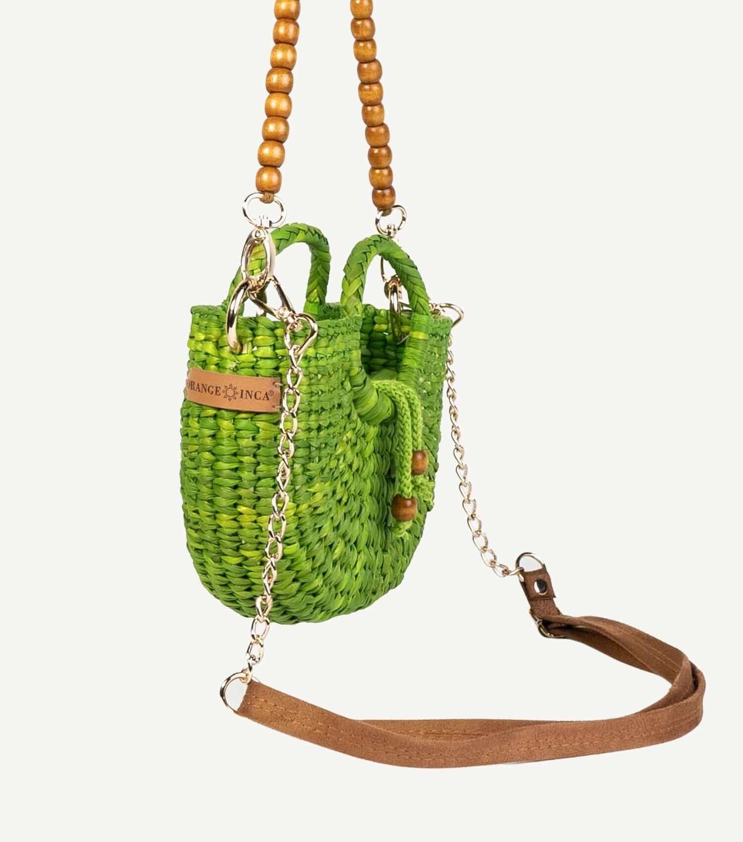 Mini straw crossbody bag top