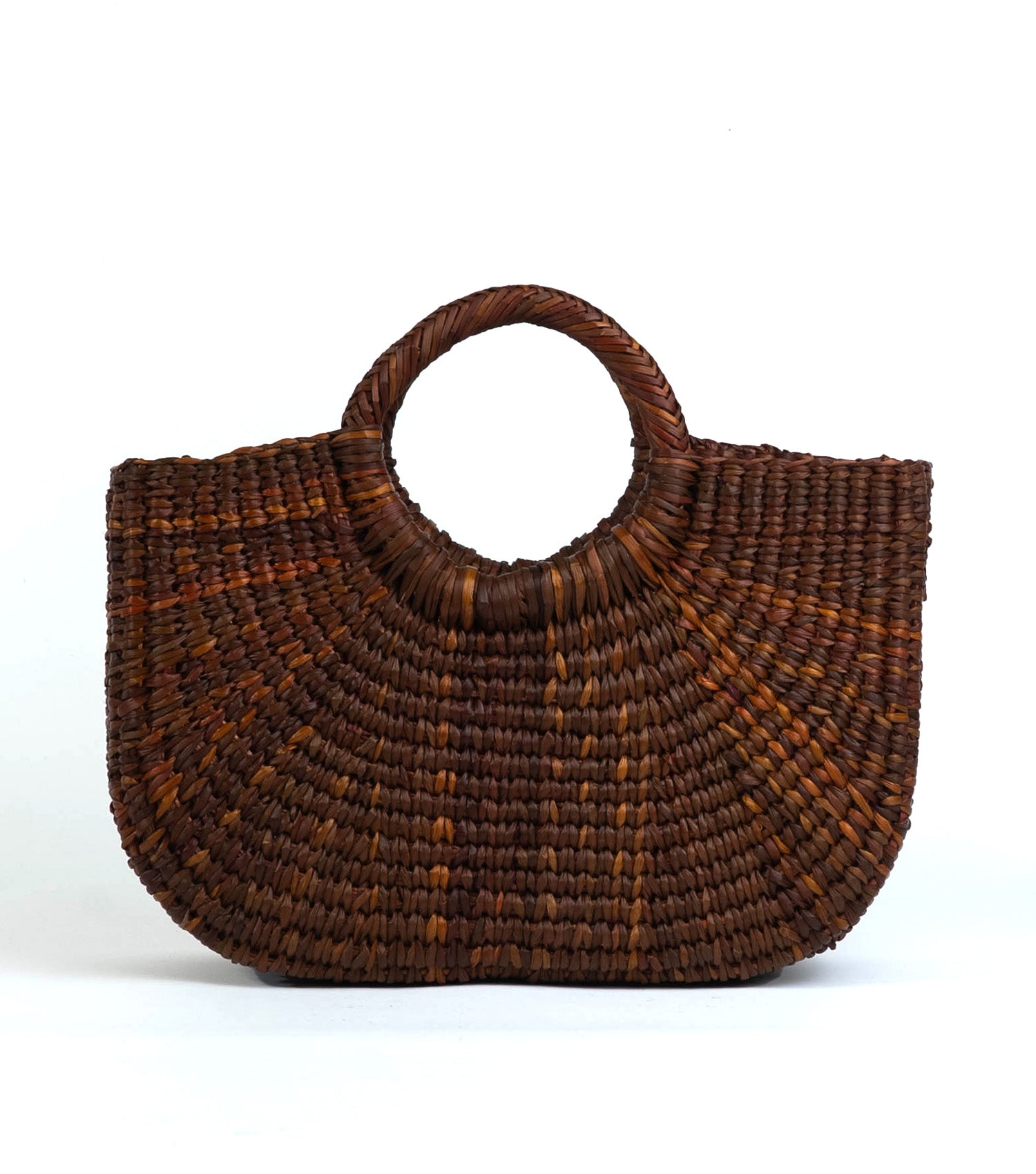 Handcrafted Gran Fiesta junco reed tote - artisanal summer bag | Brown