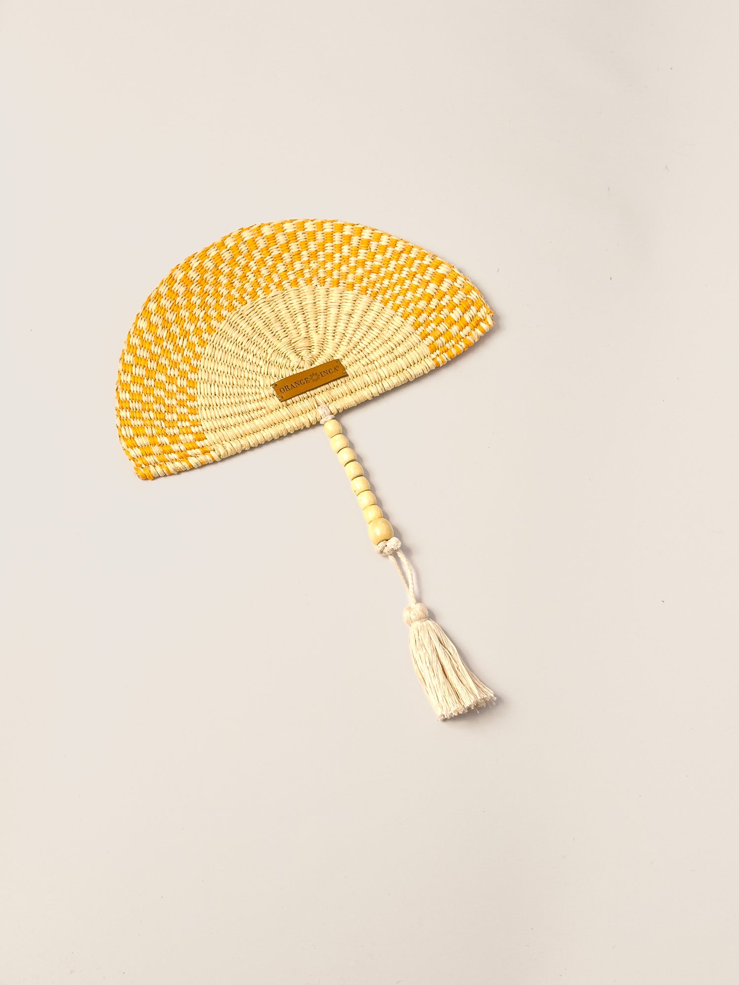 Straw Hand Fan - Half Moon Shaped | Small or Medium