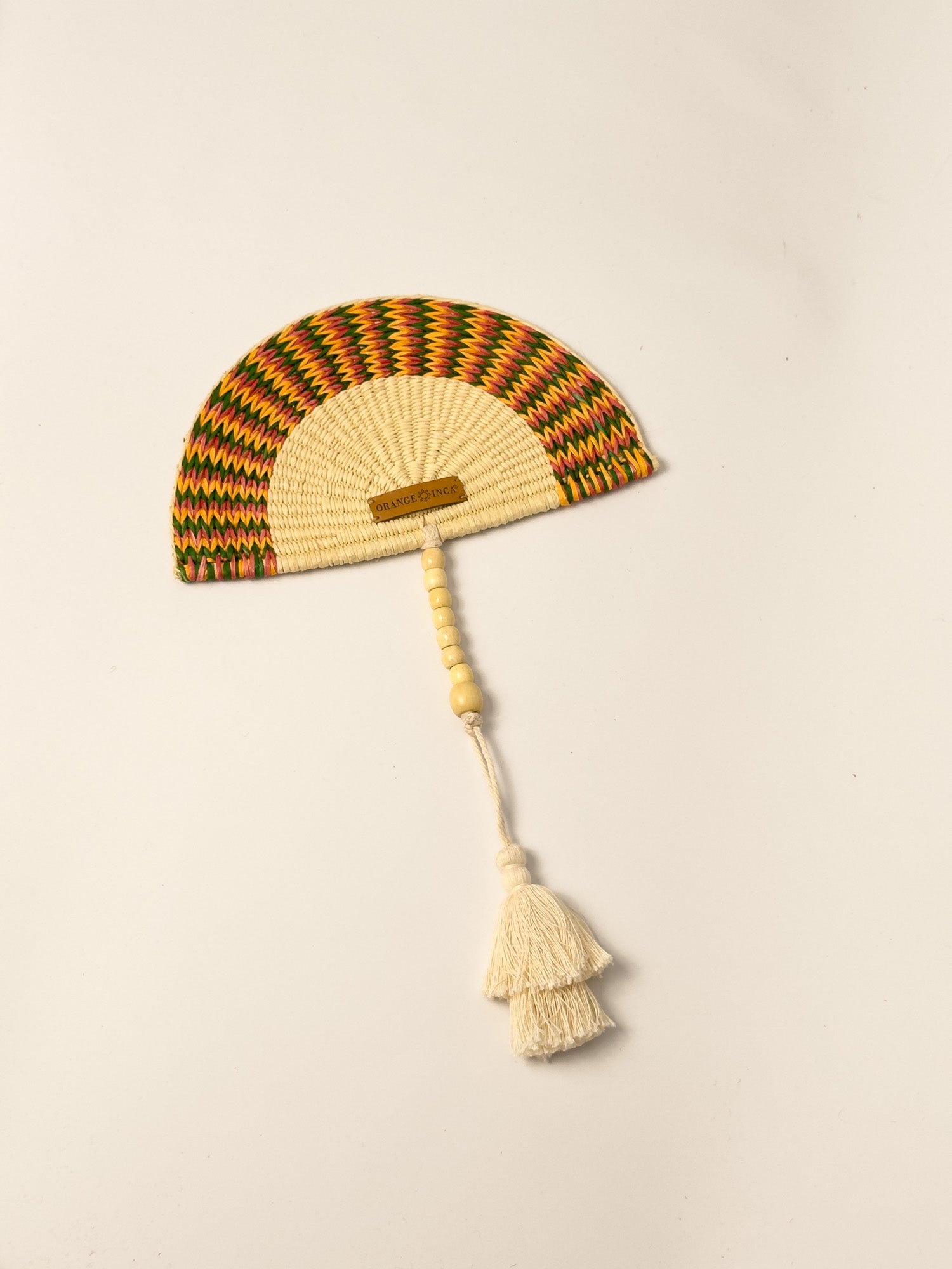 Straw Hand Fan - Half Moon Shaped | Small or Medium