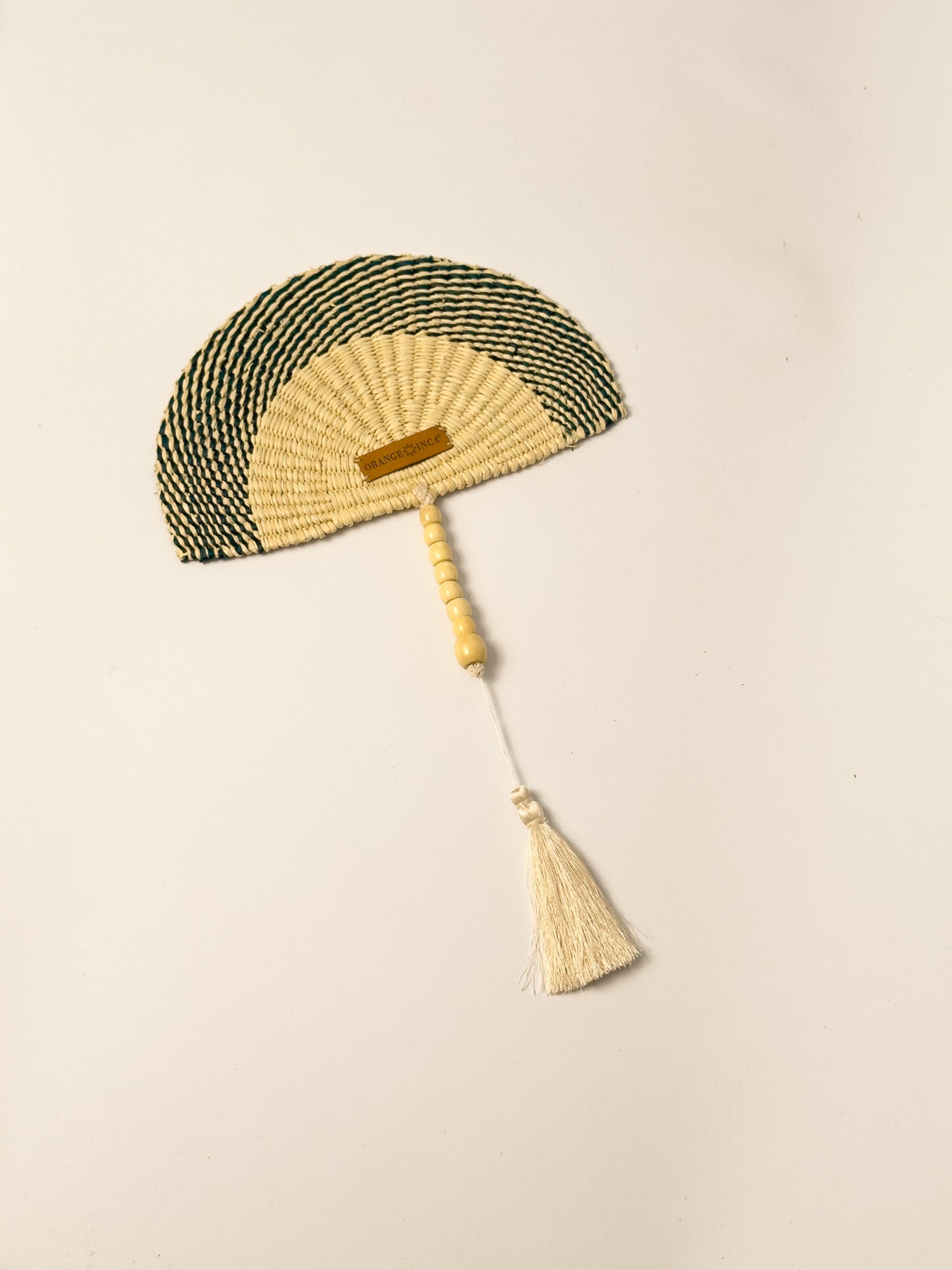 Straw Hand Fan - Half Moon Shaped | Small or Medium