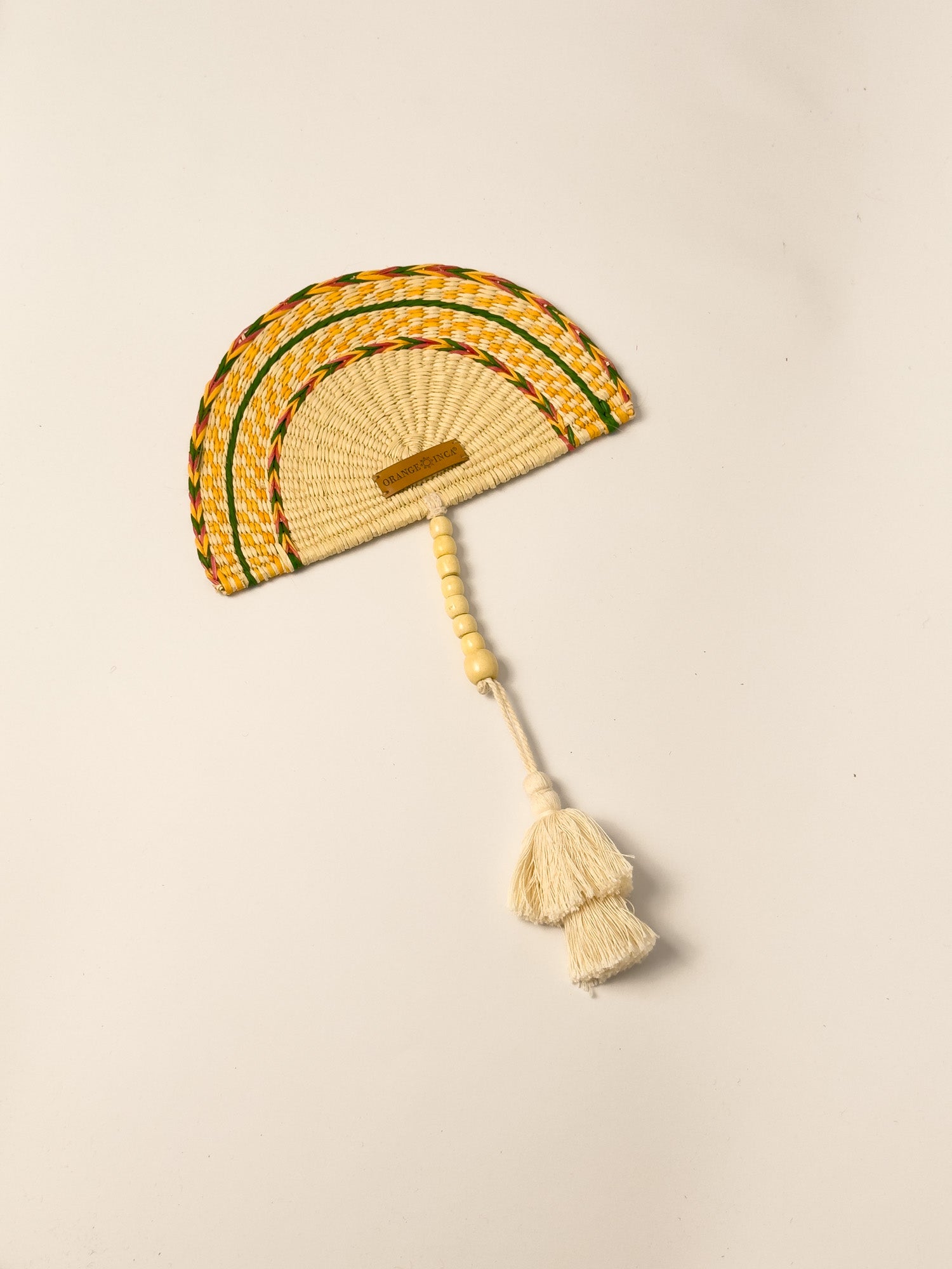 Straw Hand Fan - Half Moon Shaped | Small or Medium