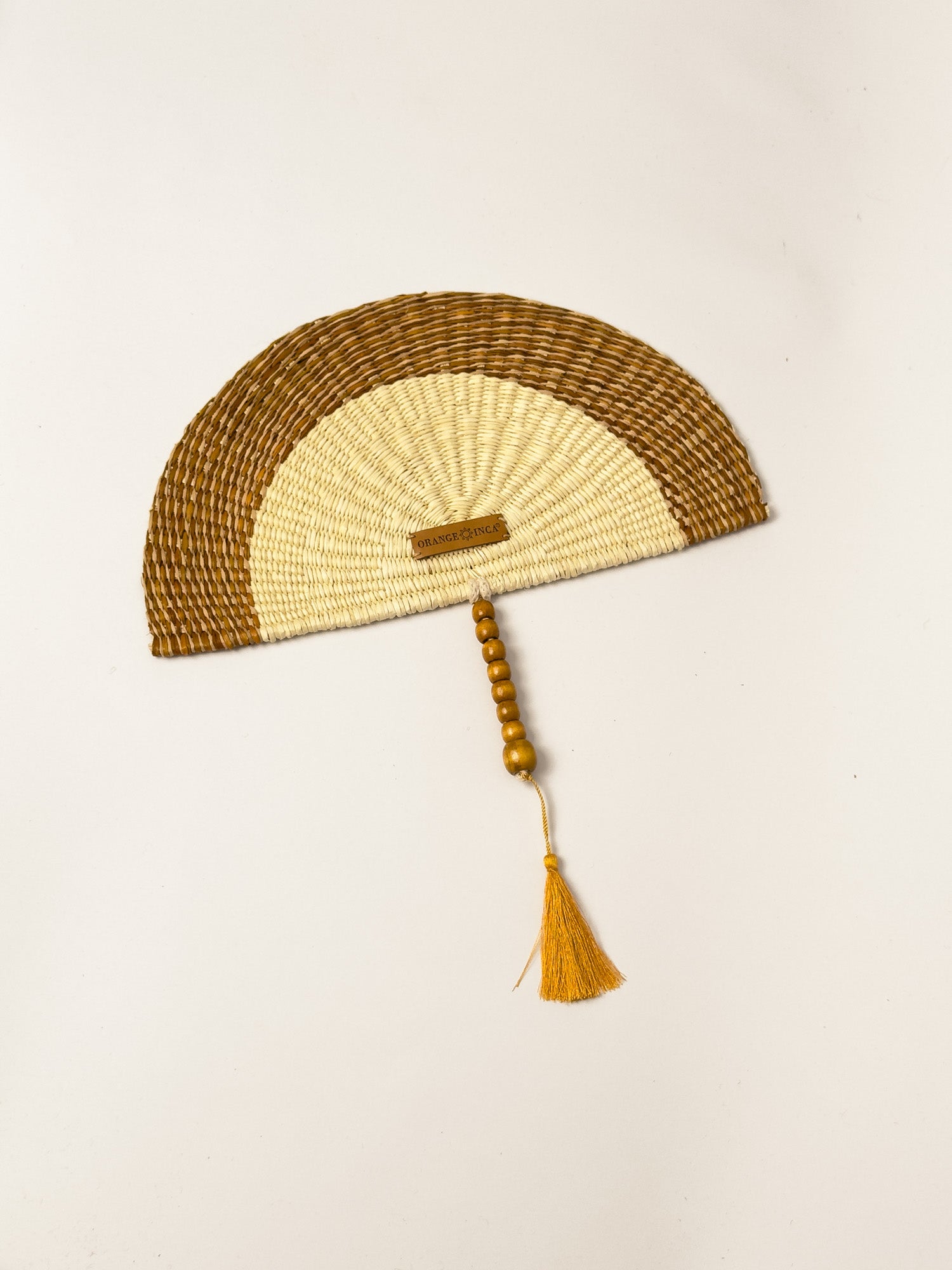 Straw Hand Fan - Half Moon Shaped | Small or Medium