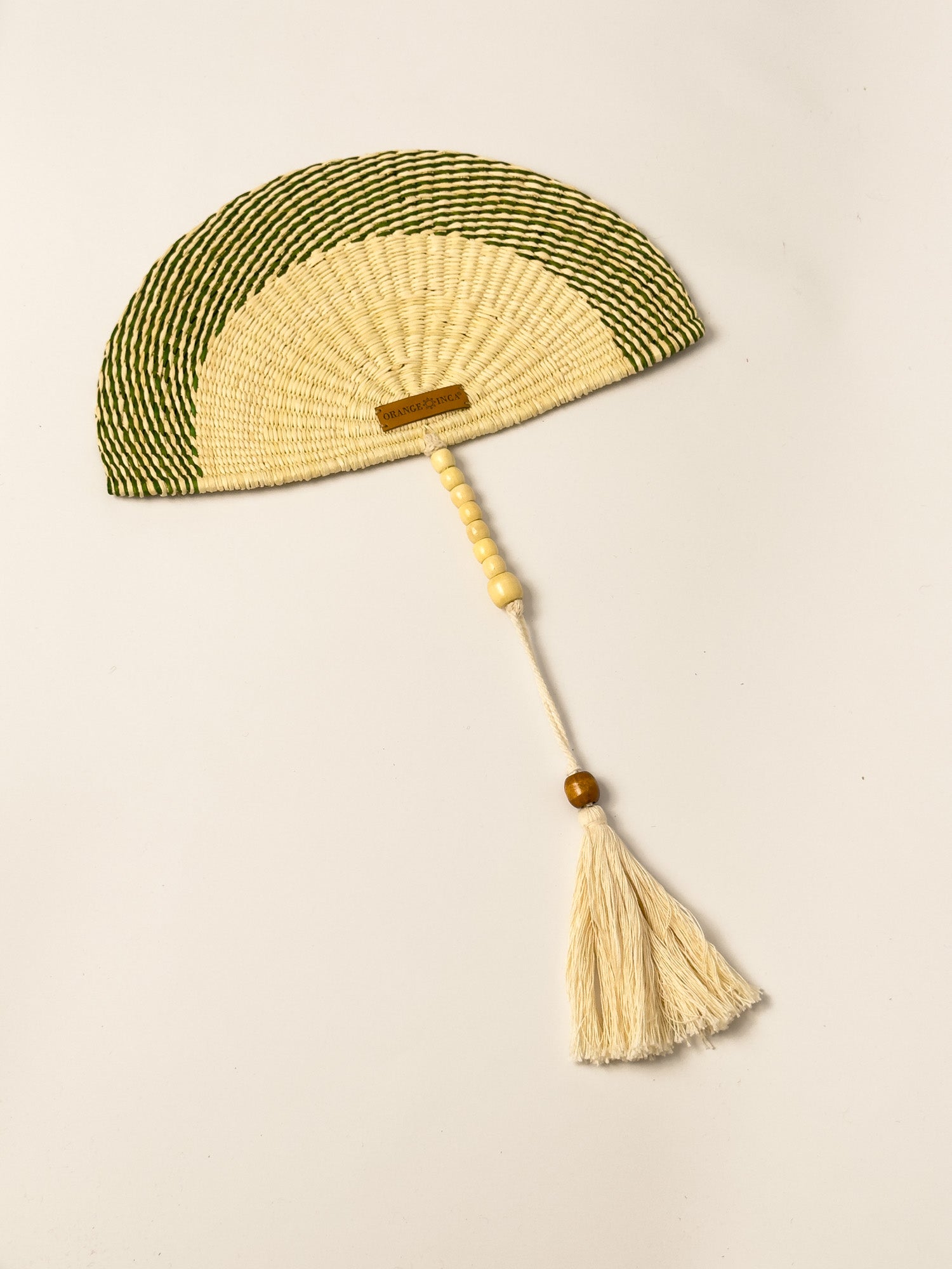 Straw Hand Fan - Half Moon Shaped | Small or Medium