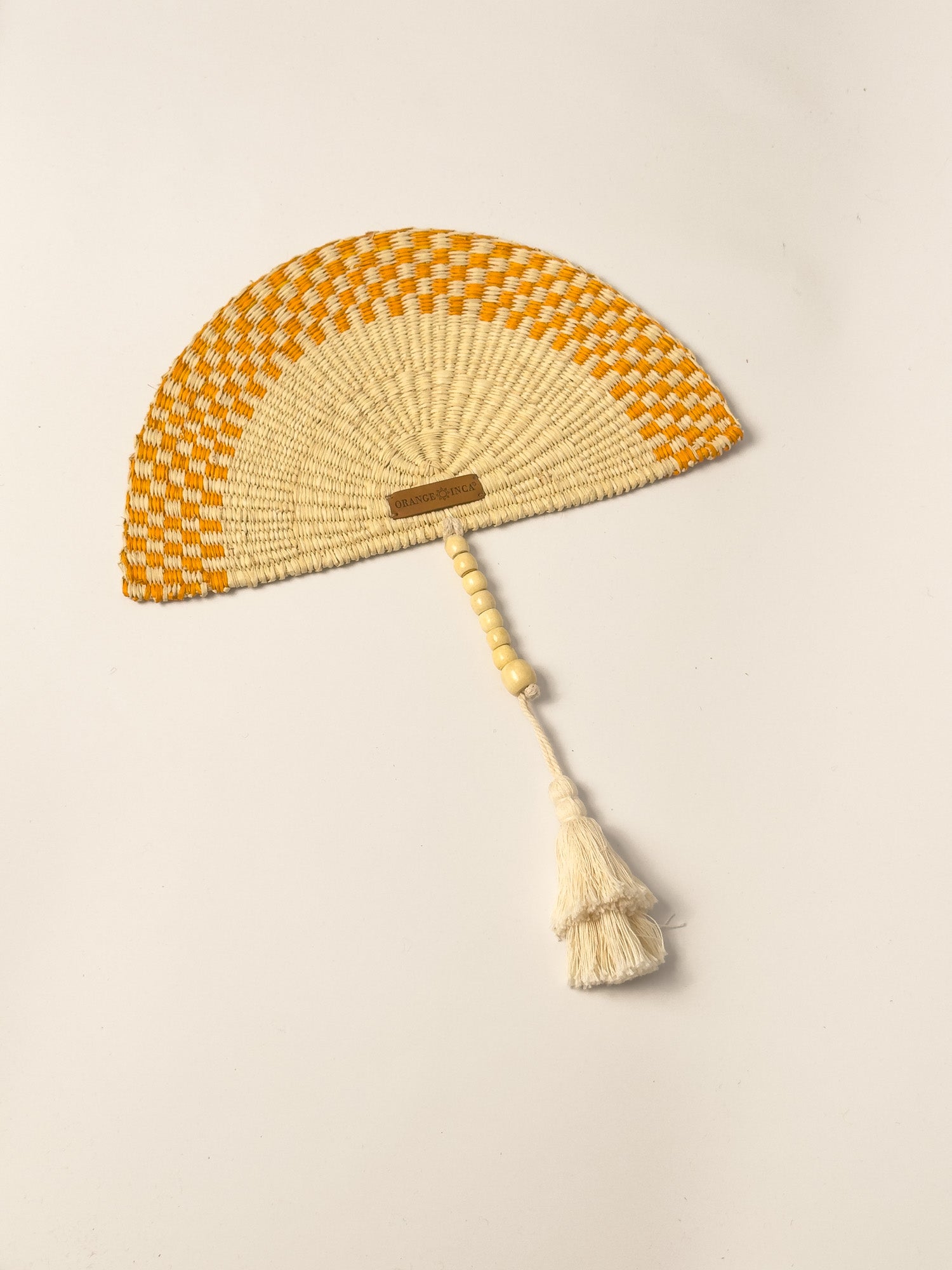 Straw Hand Fan - Half Moon Shaped | Small or Medium