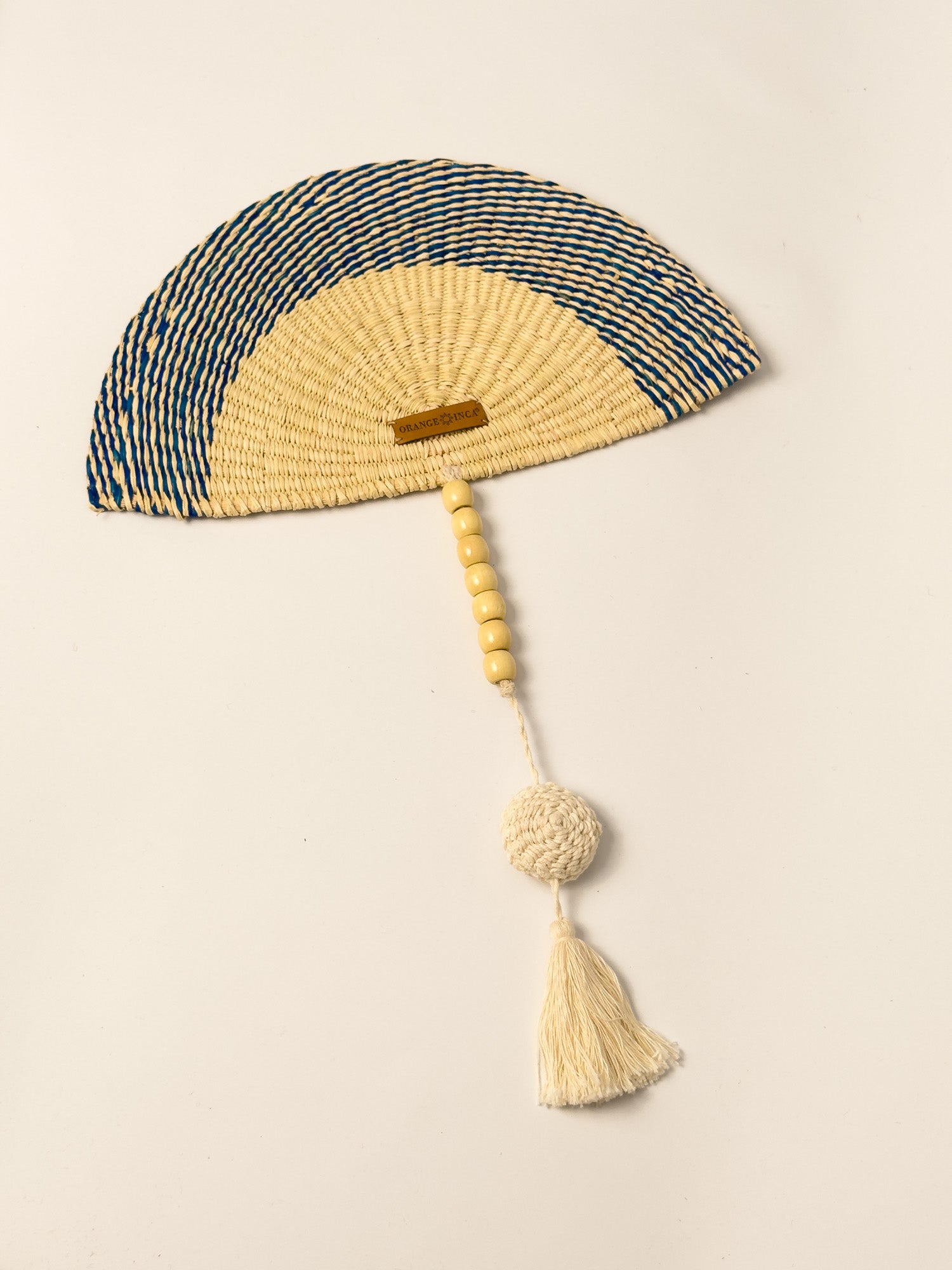 Straw Hand Fan - Half Moon Shaped | Small or Medium