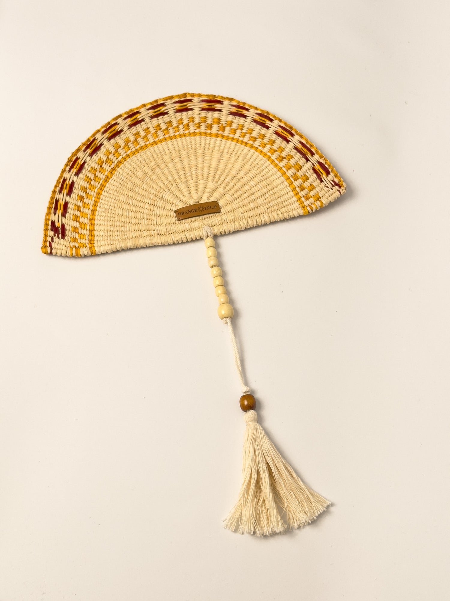 Straw Hand Fan - Half Moon Shaped | Small or Medium