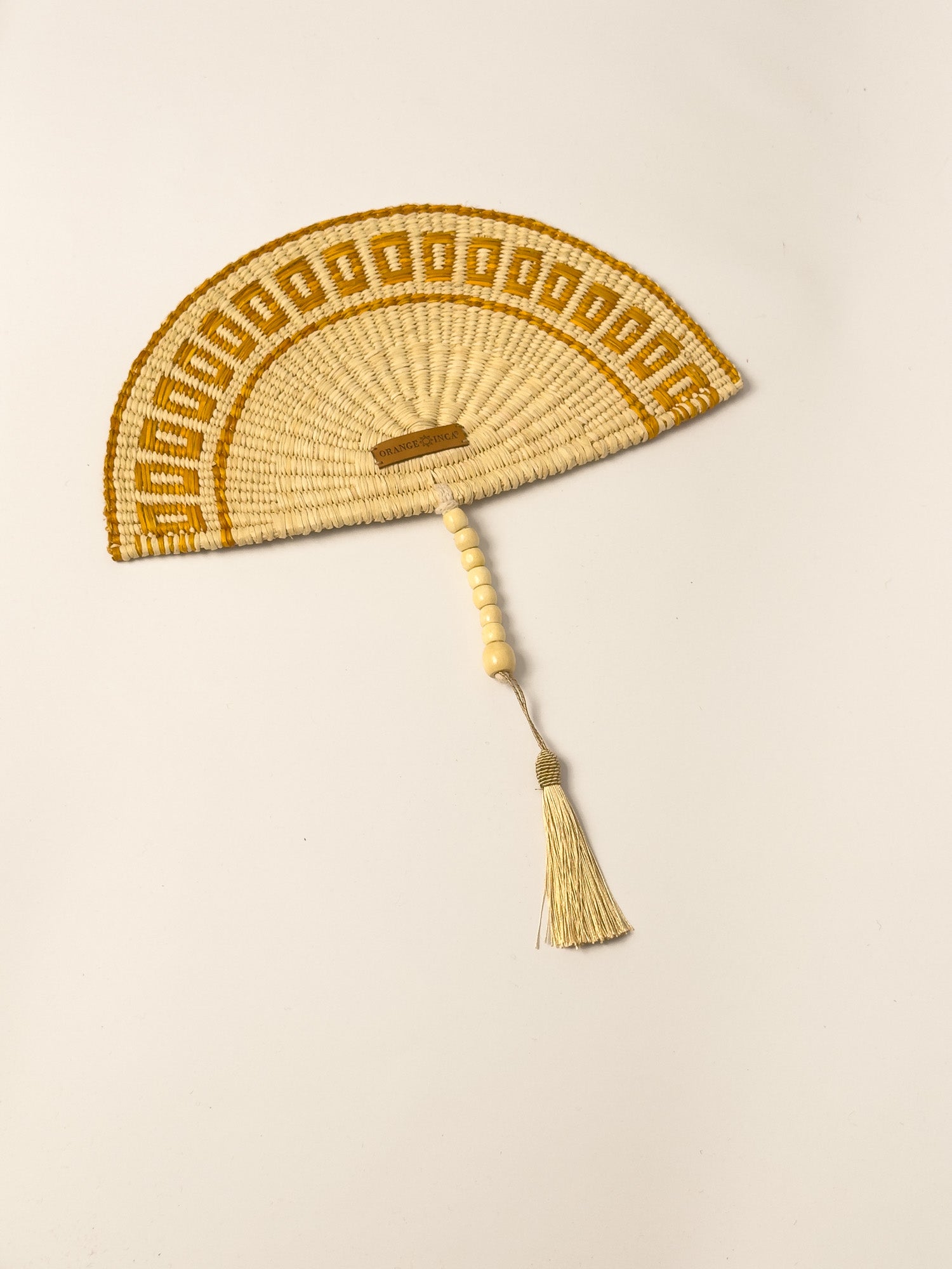 Straw Hand Fan - Half Moon Shaped | Small or Medium