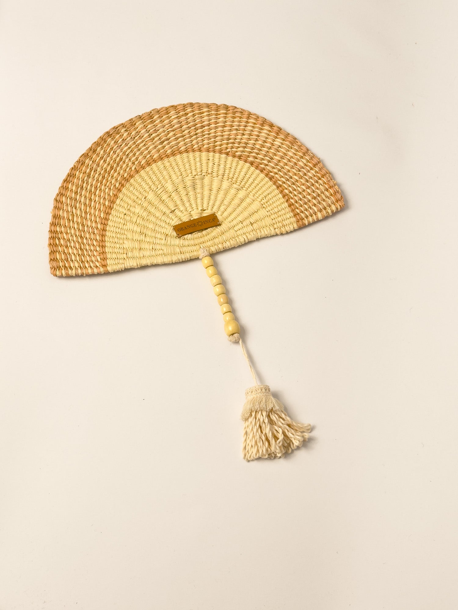 Straw Hand Fan - Half Moon Shaped | Small or Medium