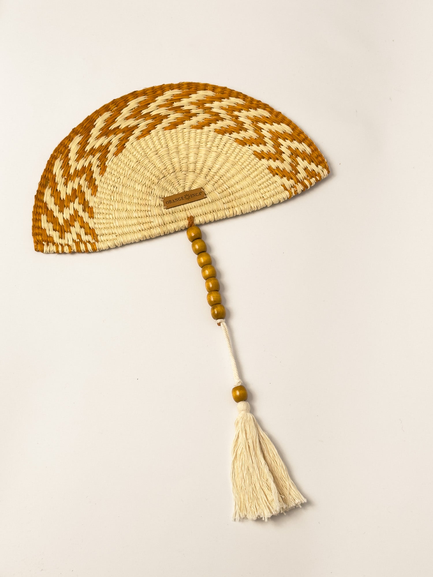 Straw Hand Fan - Half Moon Shaped | Small or Medium