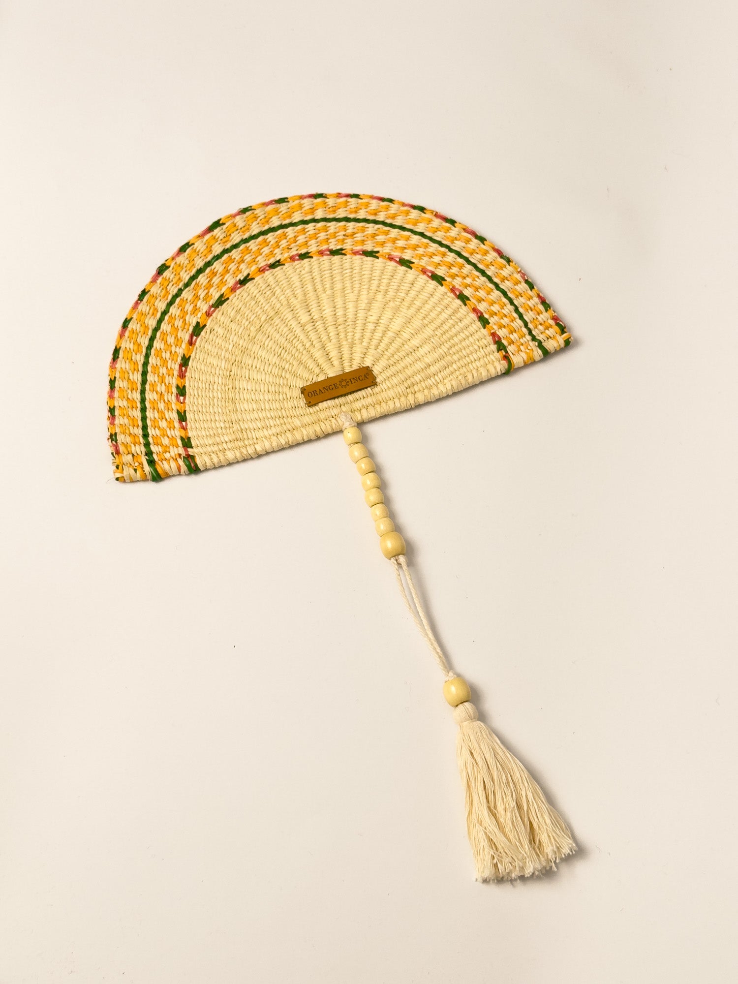 Straw Hand Fan - Half Moon Shaped | Small or Medium