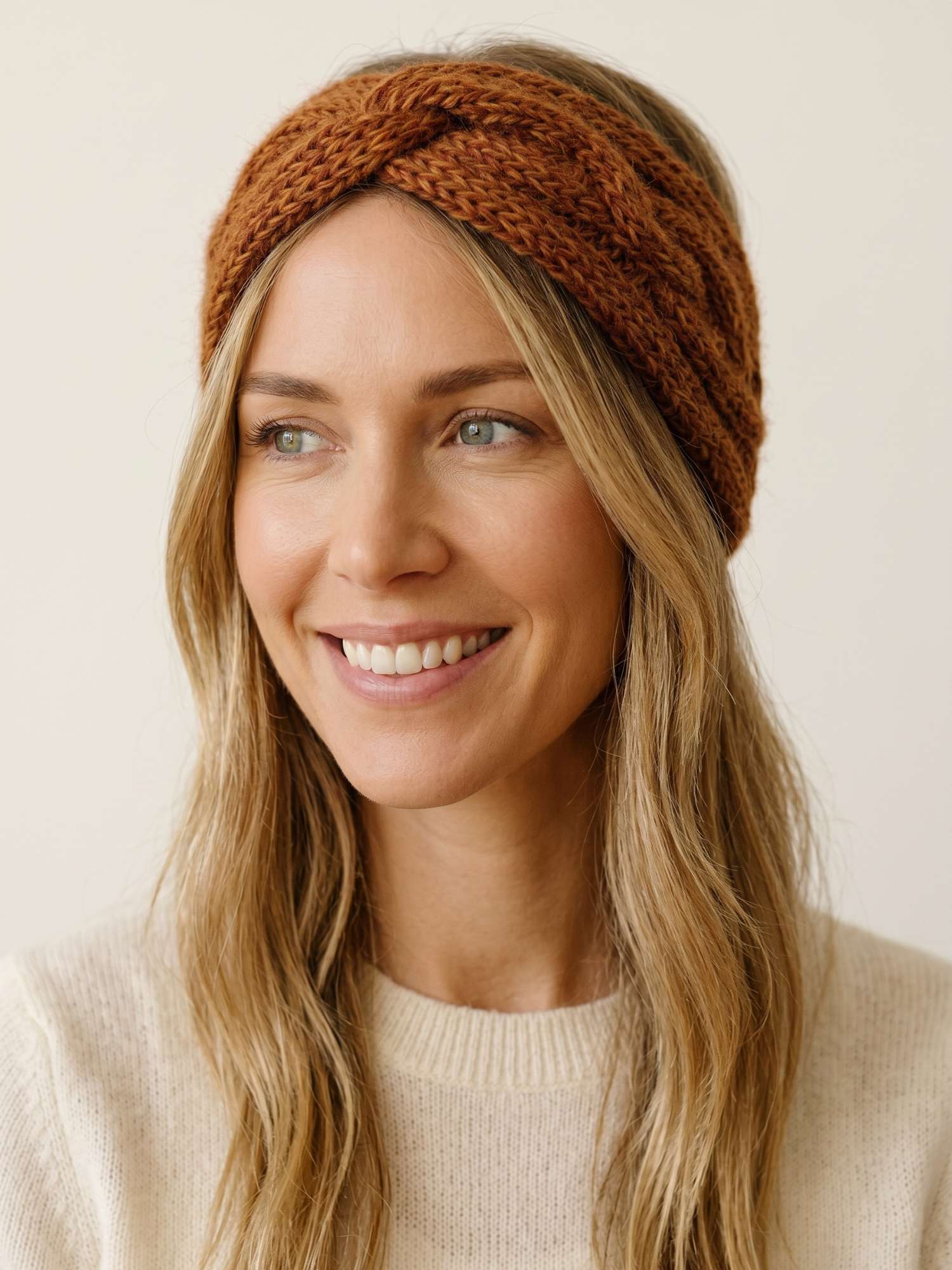 Alpaca Braided Headband - Terracotta