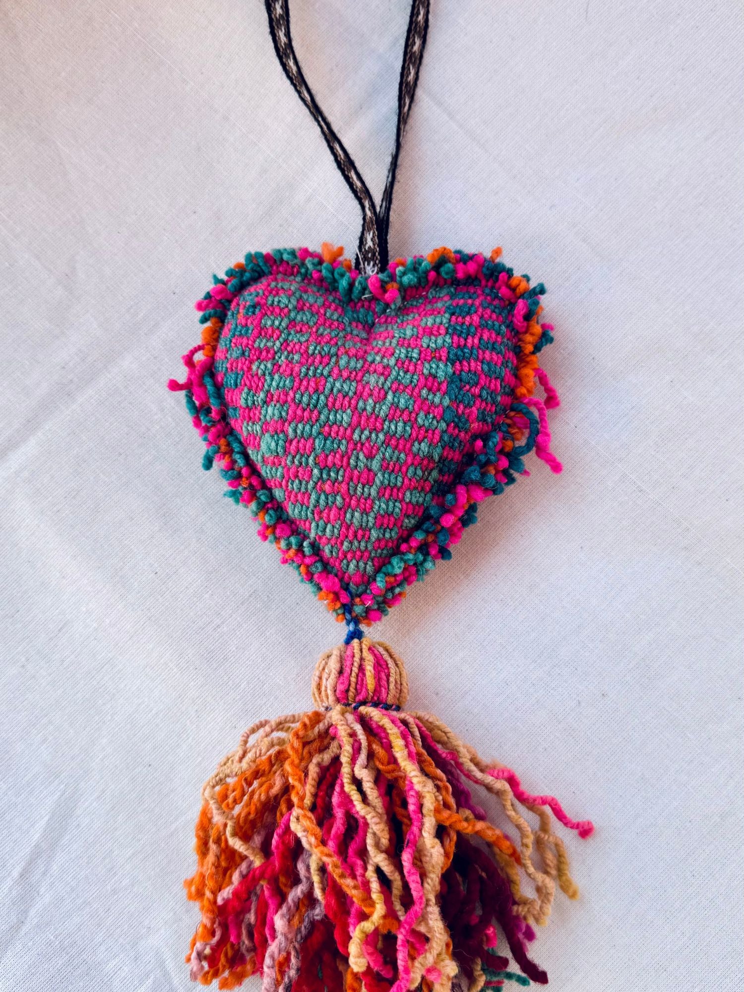 Decorative Heart Wool Tassel - Large