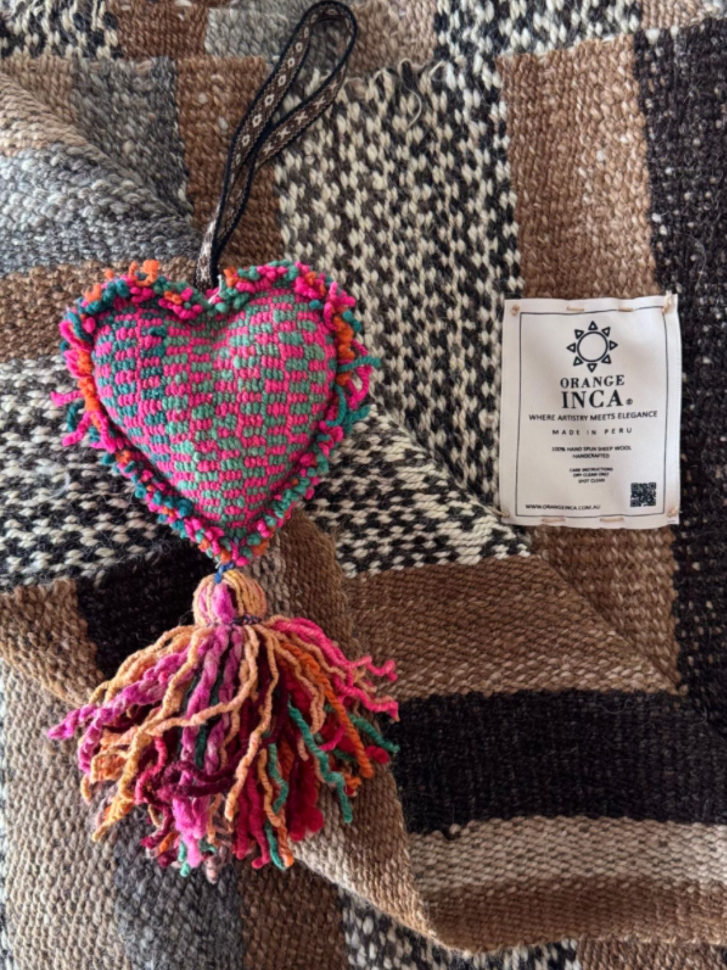 Decorative Heart Wool Tassel - Large