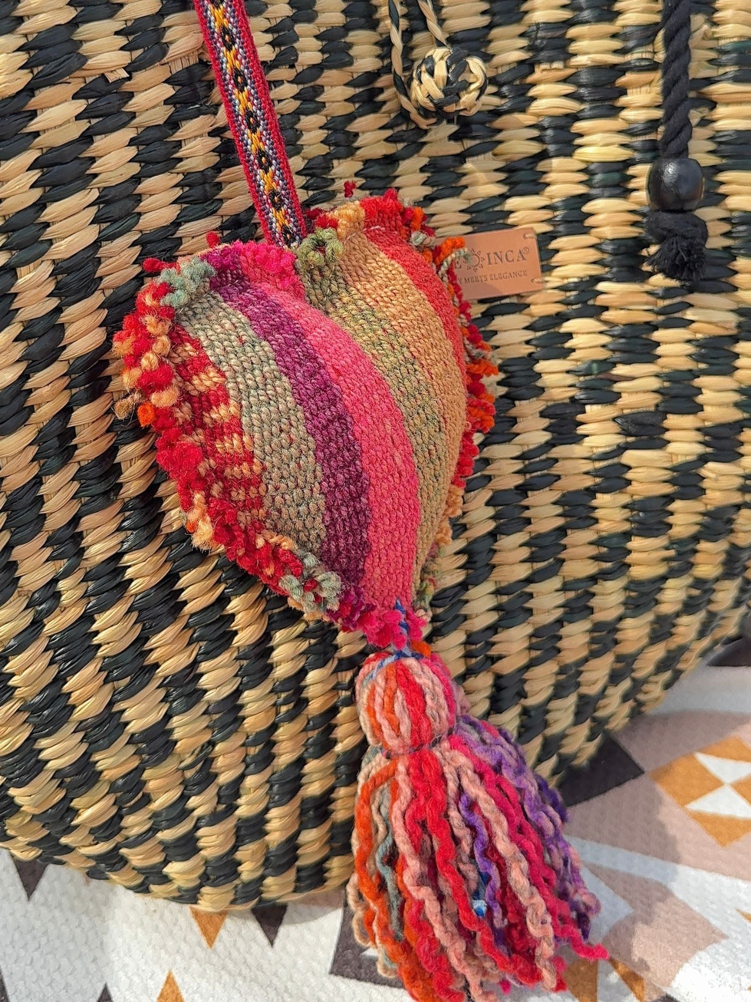 Decorative Heart Wool Tassel - Large