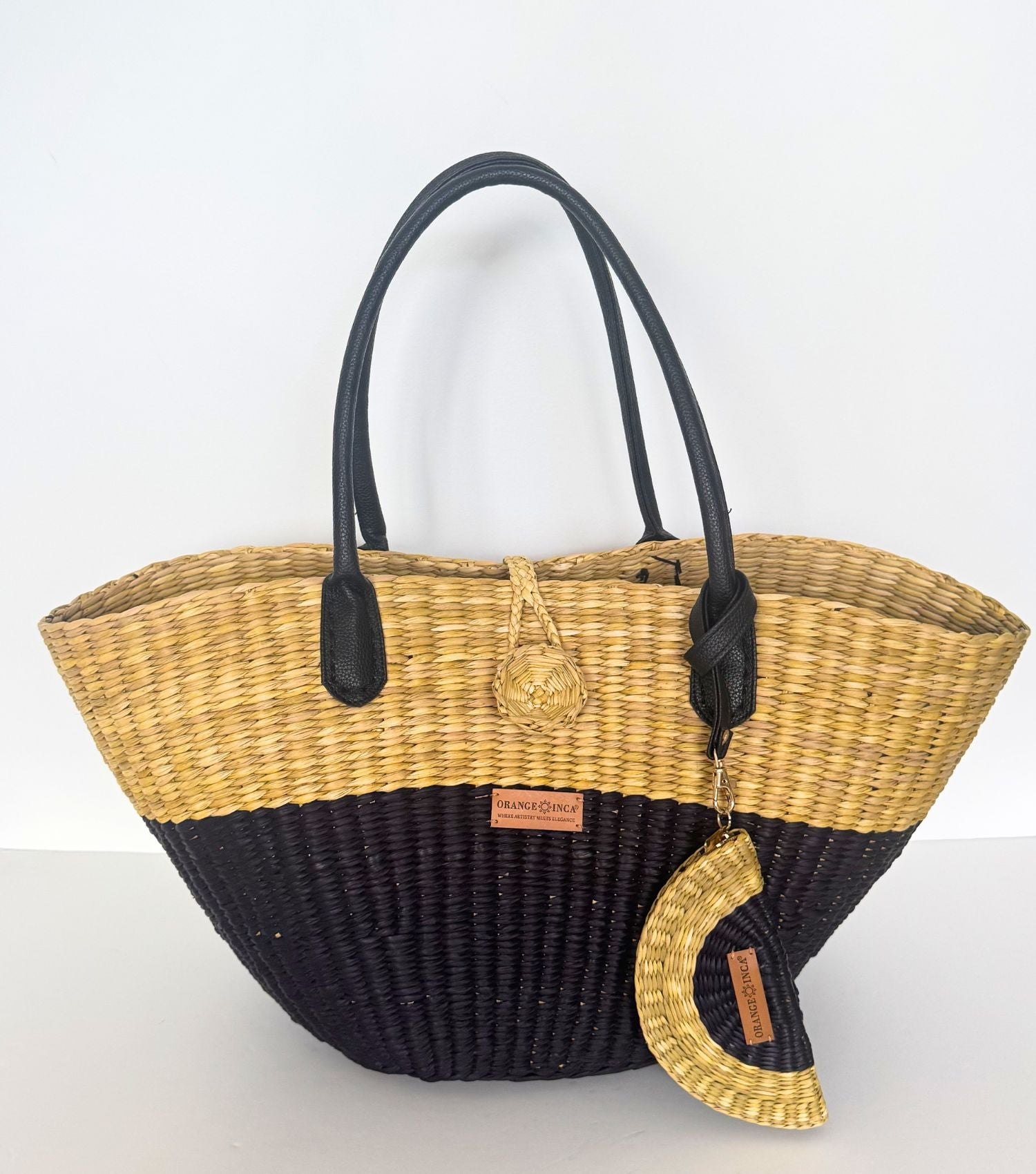 Imperfect: Playa Tote + Coin Purse - Half Natural Half Black