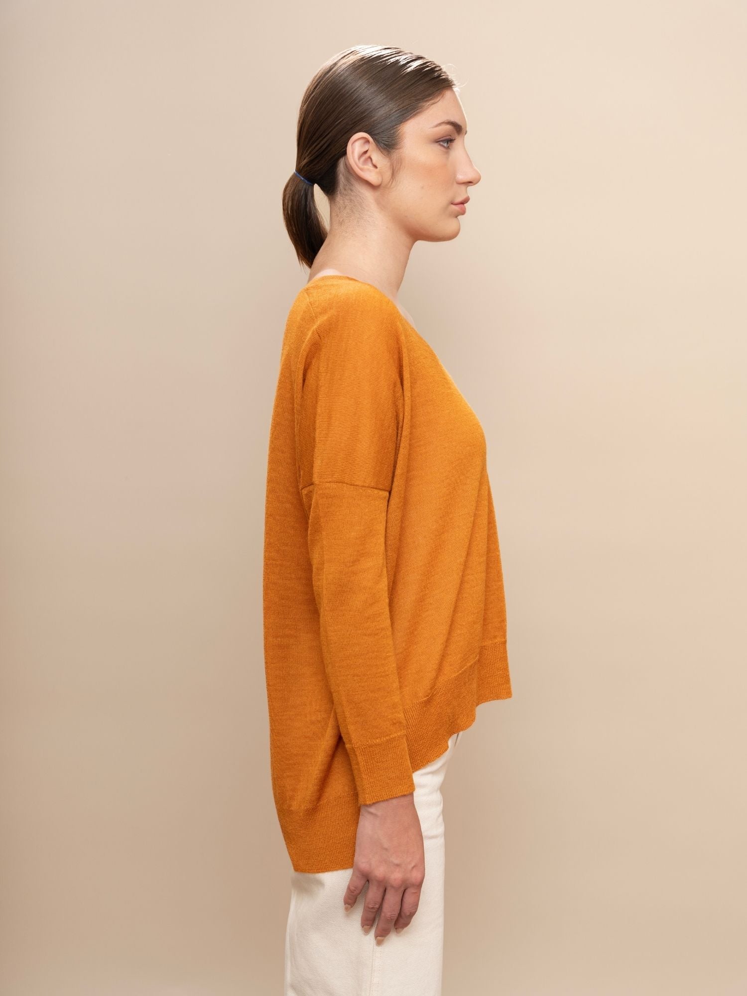 Lightweight Sweater - Baby Alpaca - Turmeric