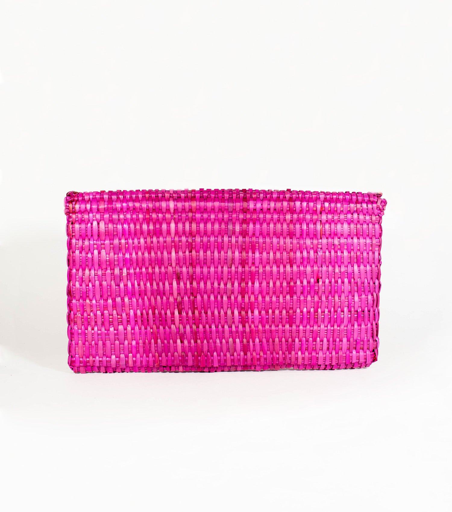 Back view of Lima Clutch - Fuchsia enriched by meticulous stitching and artisanal attention to detail.