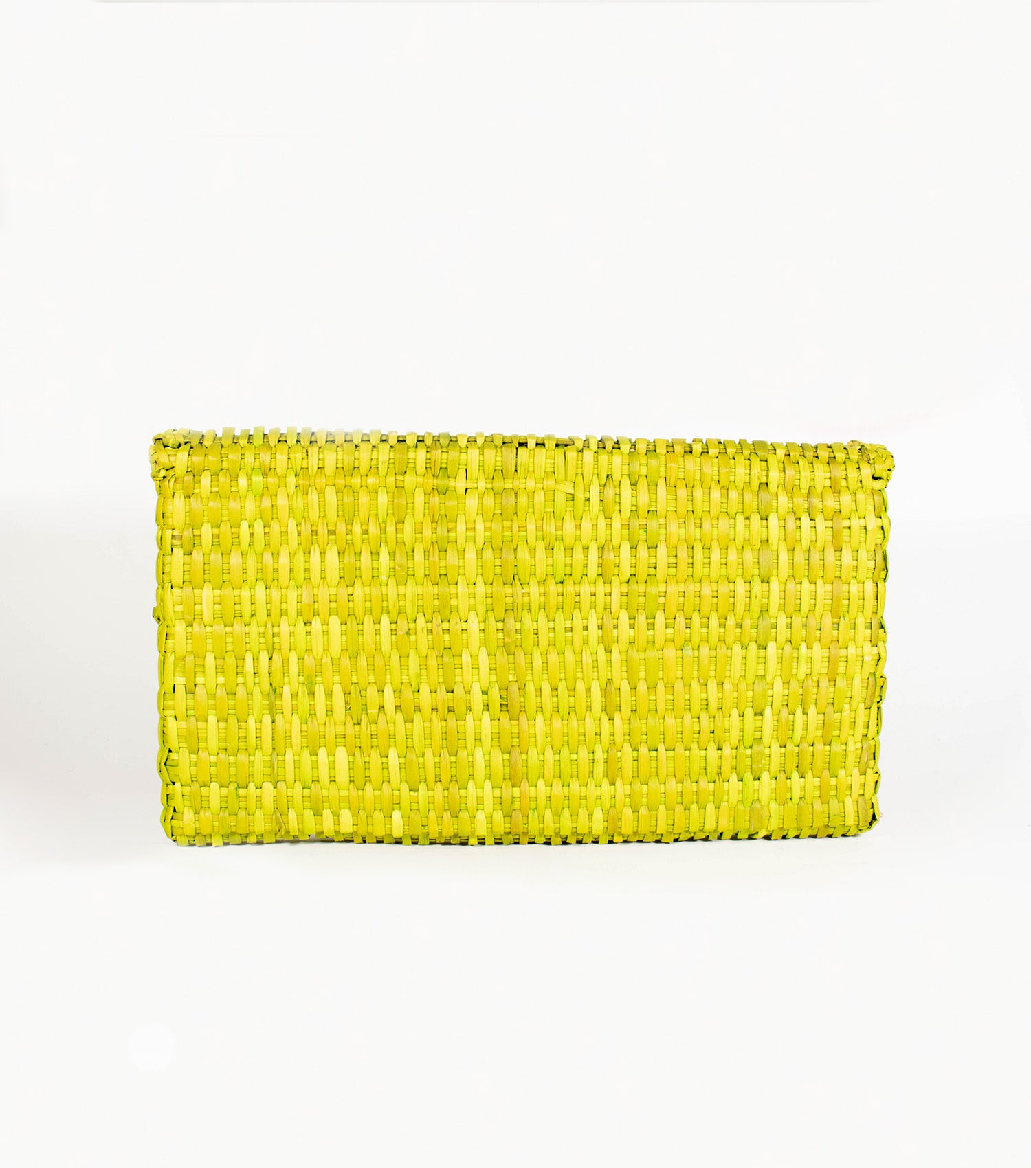 Back view of Lima Clutch - Green Lime enriched by meticulous stitching and artisanal attention to detail.