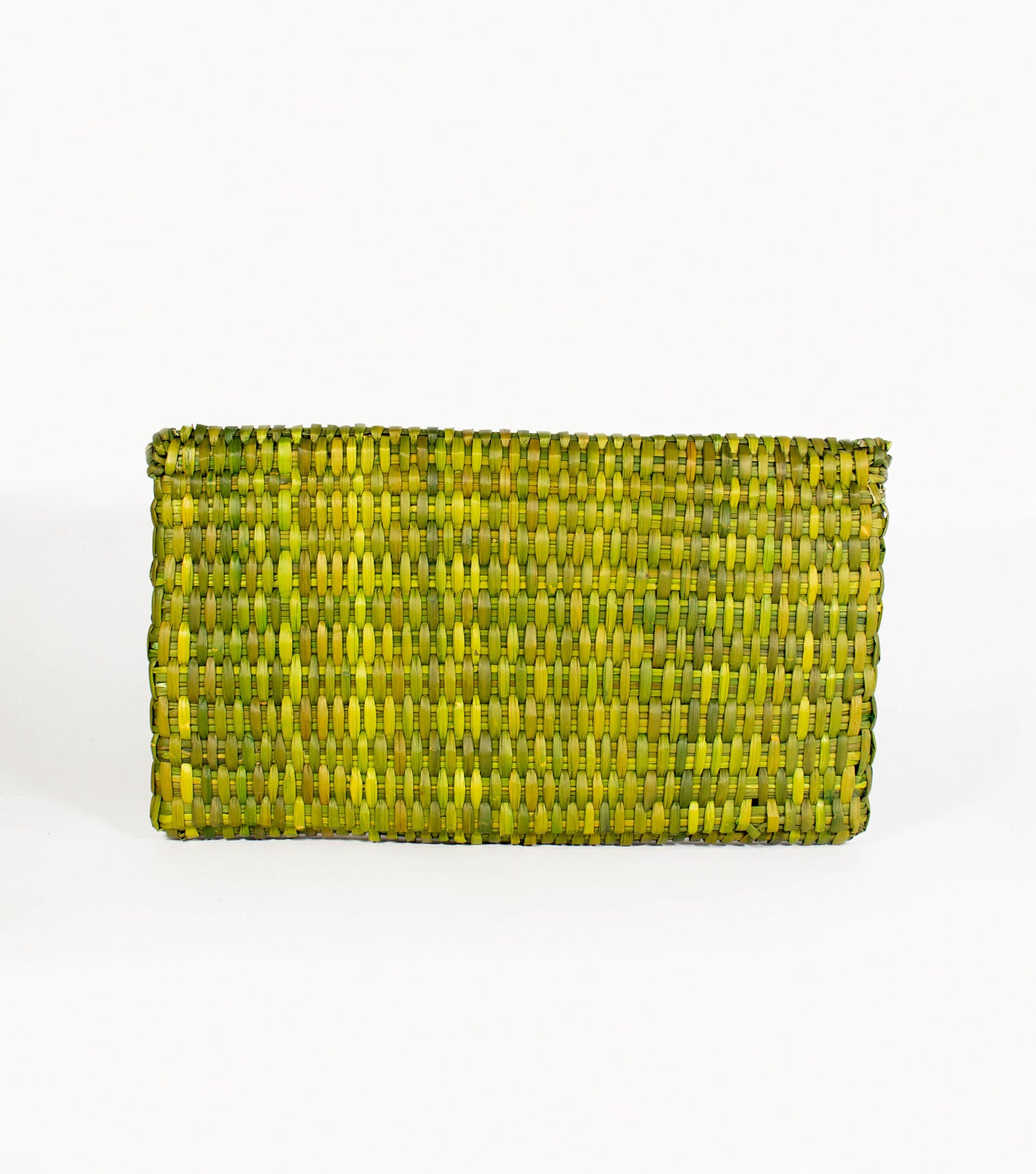 Back view of Lima Clutch - Green Moss enriched by meticulous stitching and artisanal attention to detail.