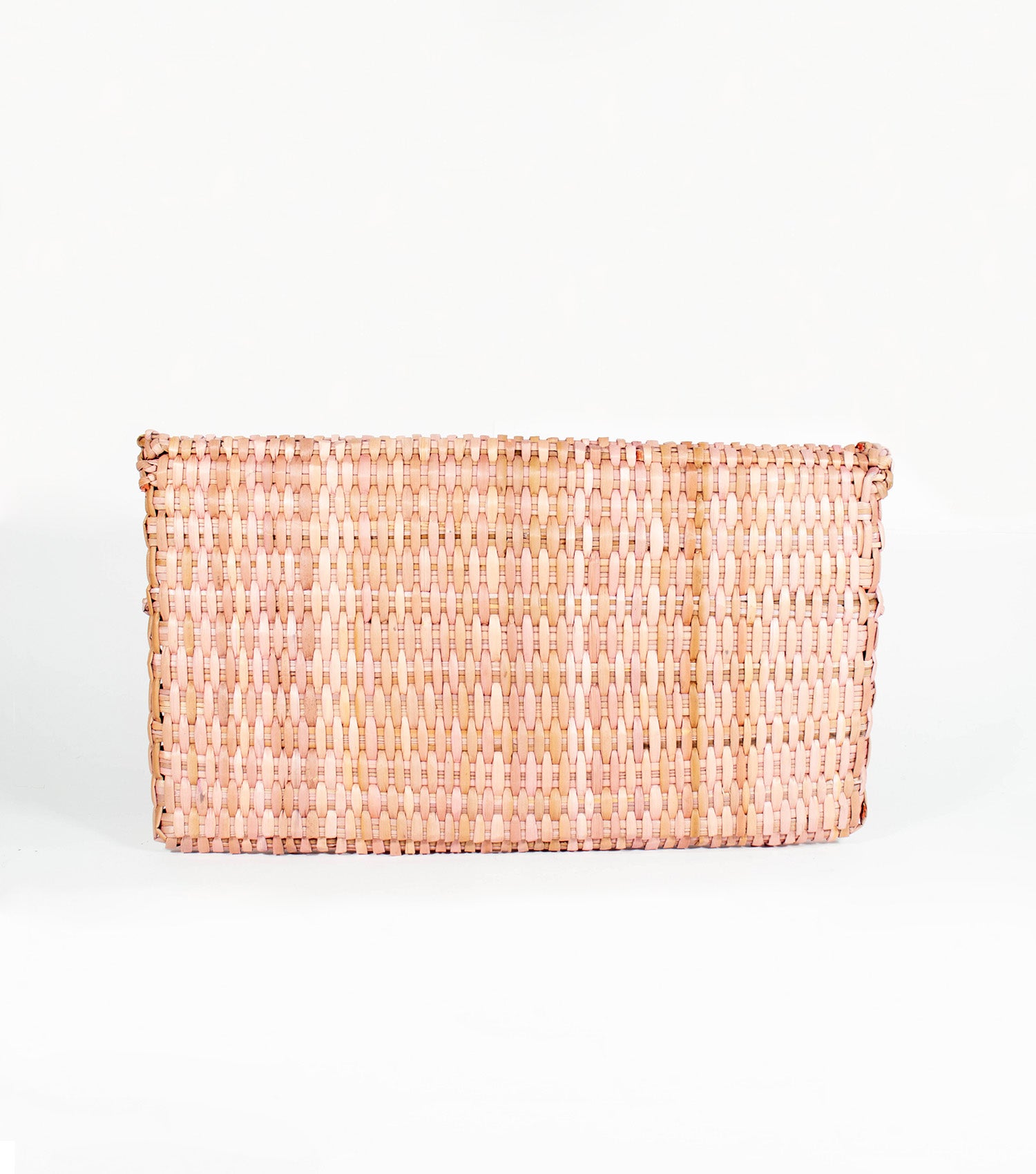 Back view of Lima Clutch - Pale Rose enriched by meticulous stitching and artisanal attention to detail.